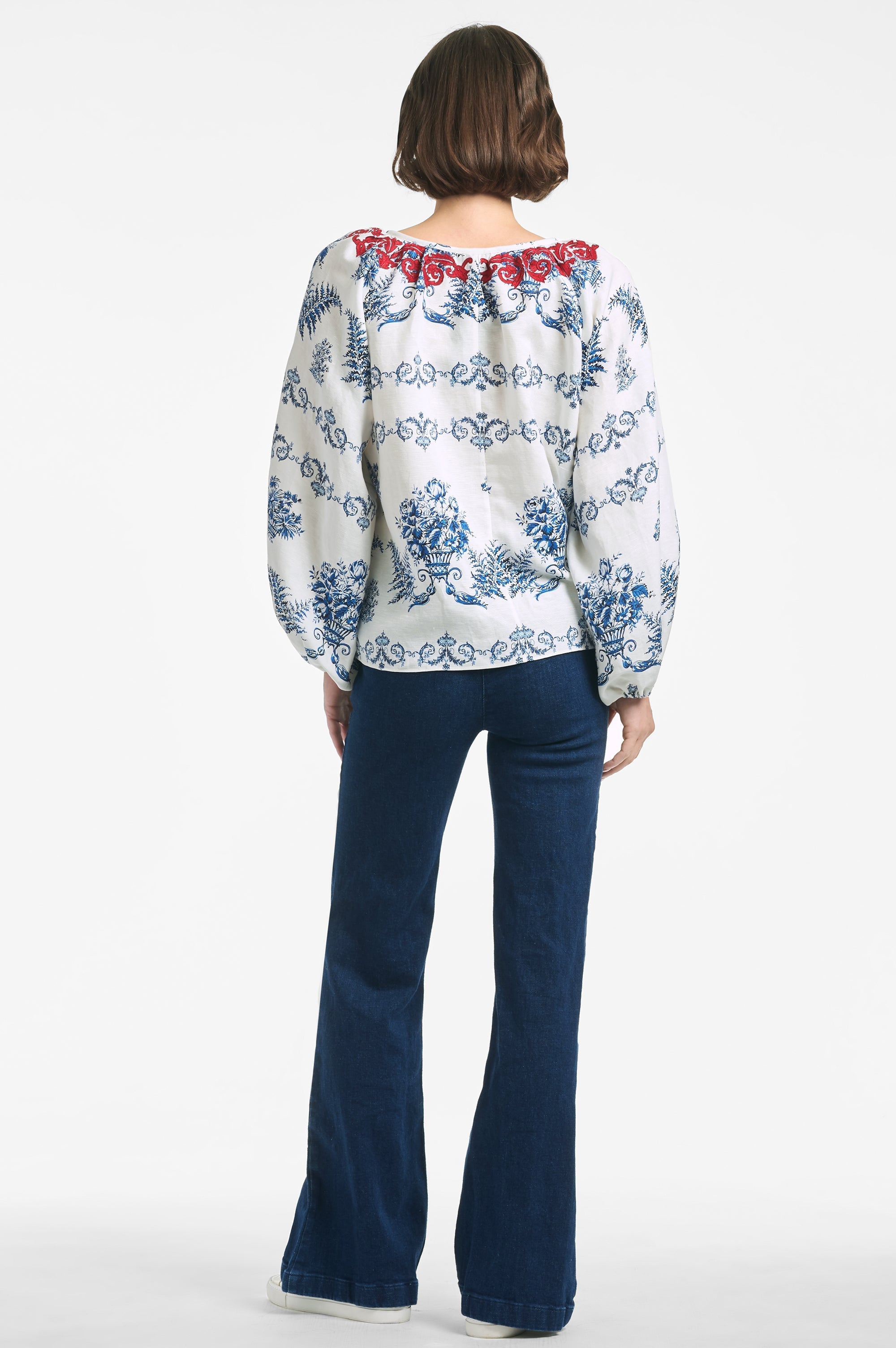 Celia Top - Indigo/Ivory Garland - Final Sale