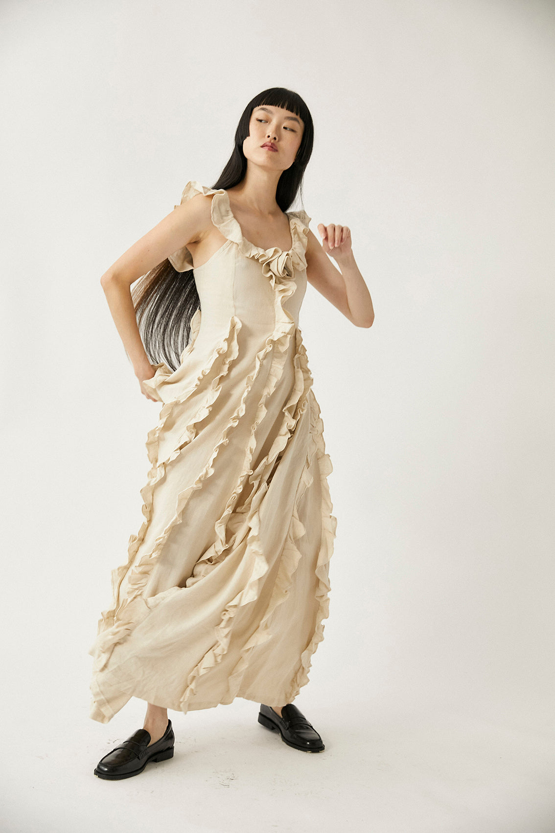 Medusa Ruffle Maxi Dress