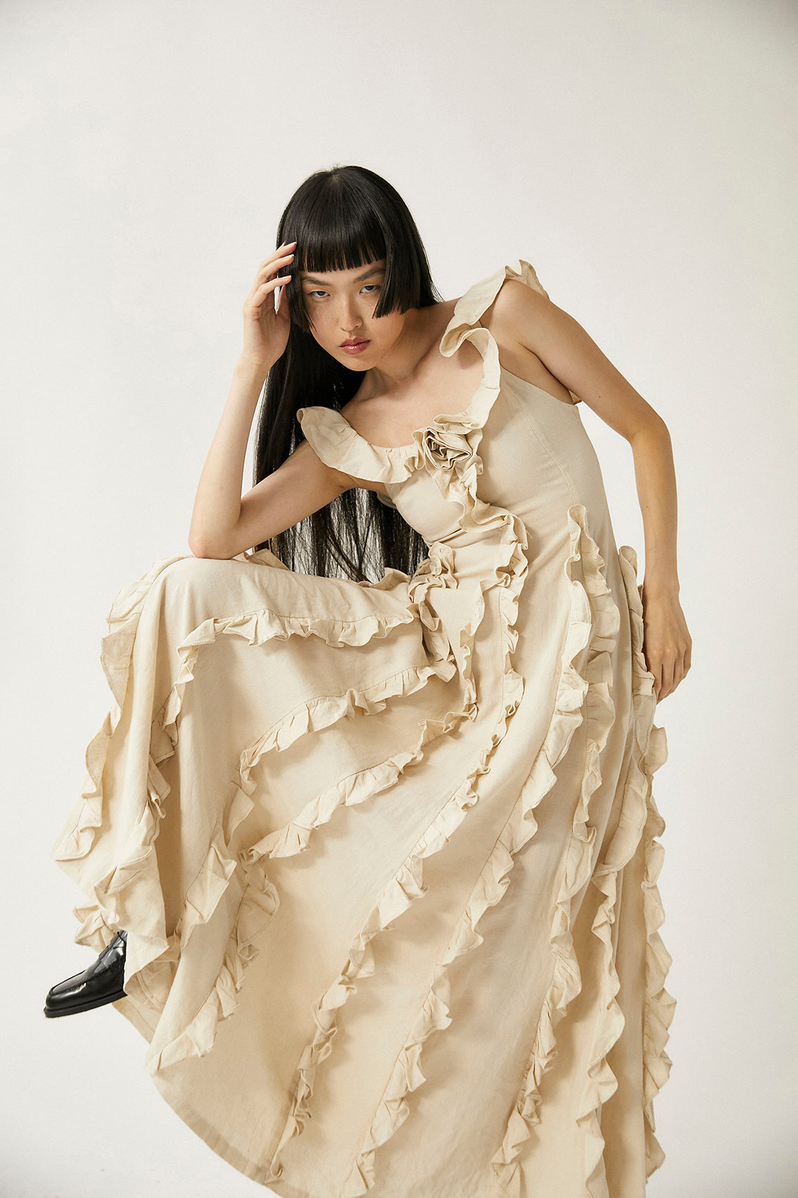 Medusa Ruffle Maxi Dress