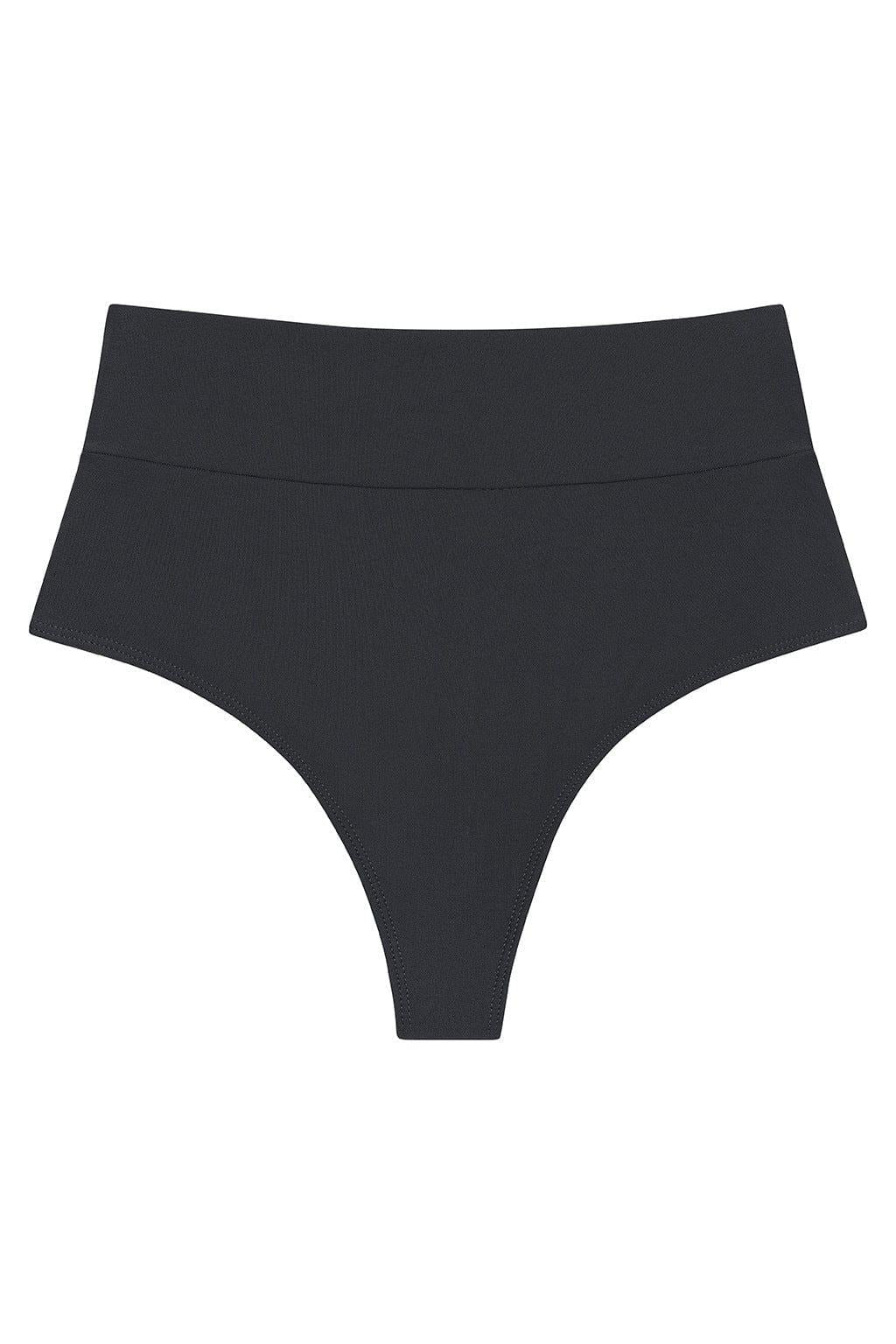 Charcoal Added Coverage High Rise Bikini Bottom