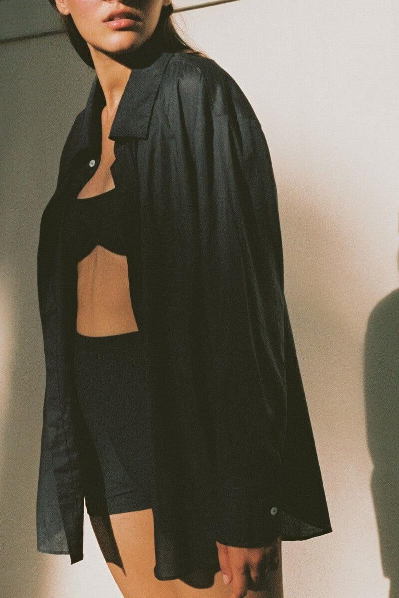 Charcoal Boyfriend Button Down Shirt