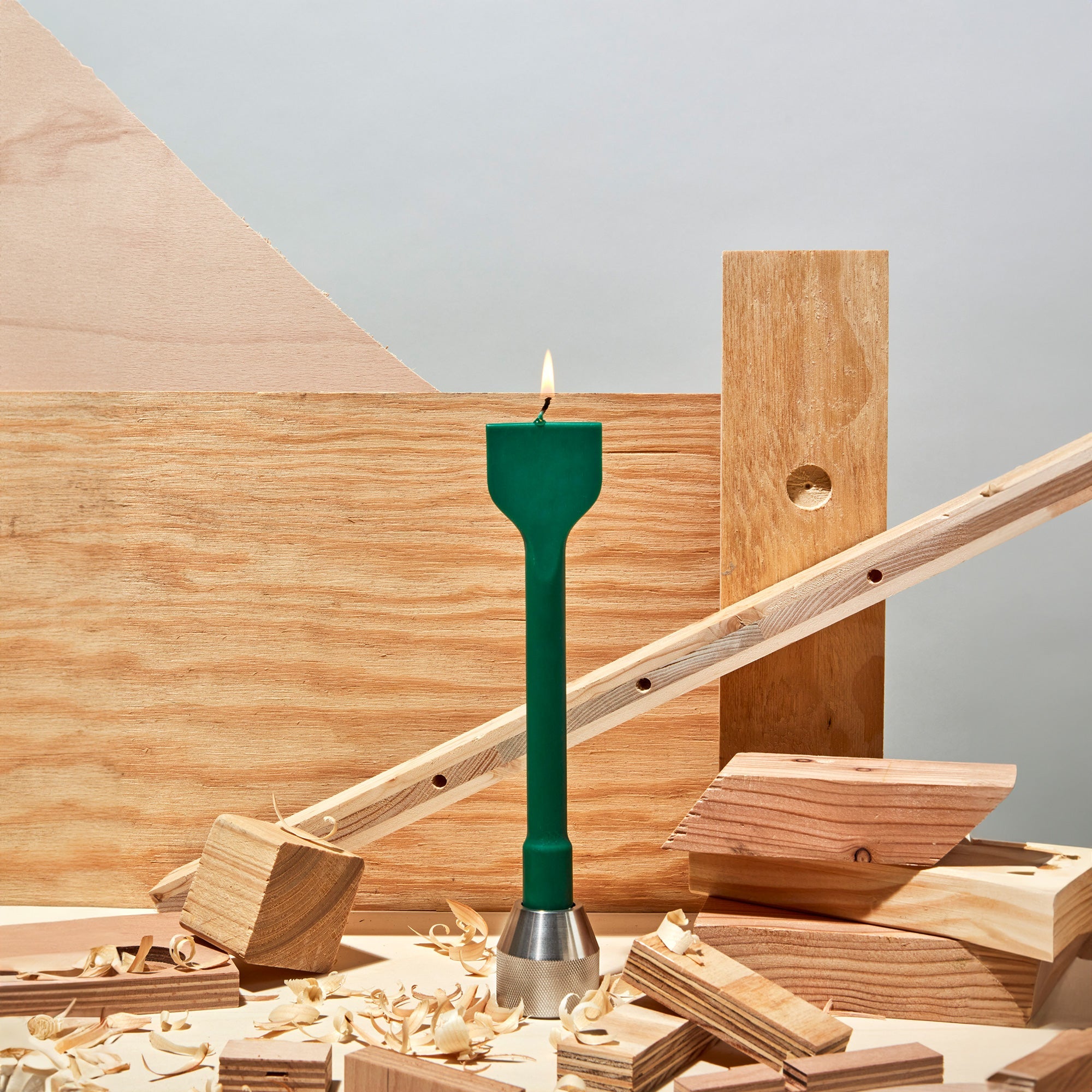 Chisel Drill Bit Candle - Green