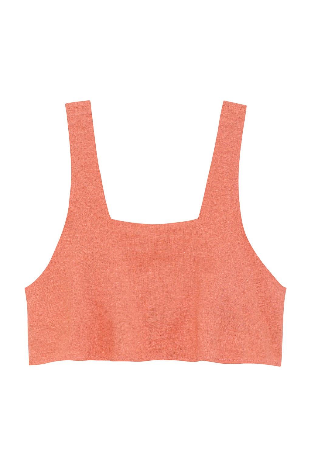 Coral Square Neck Crop Top