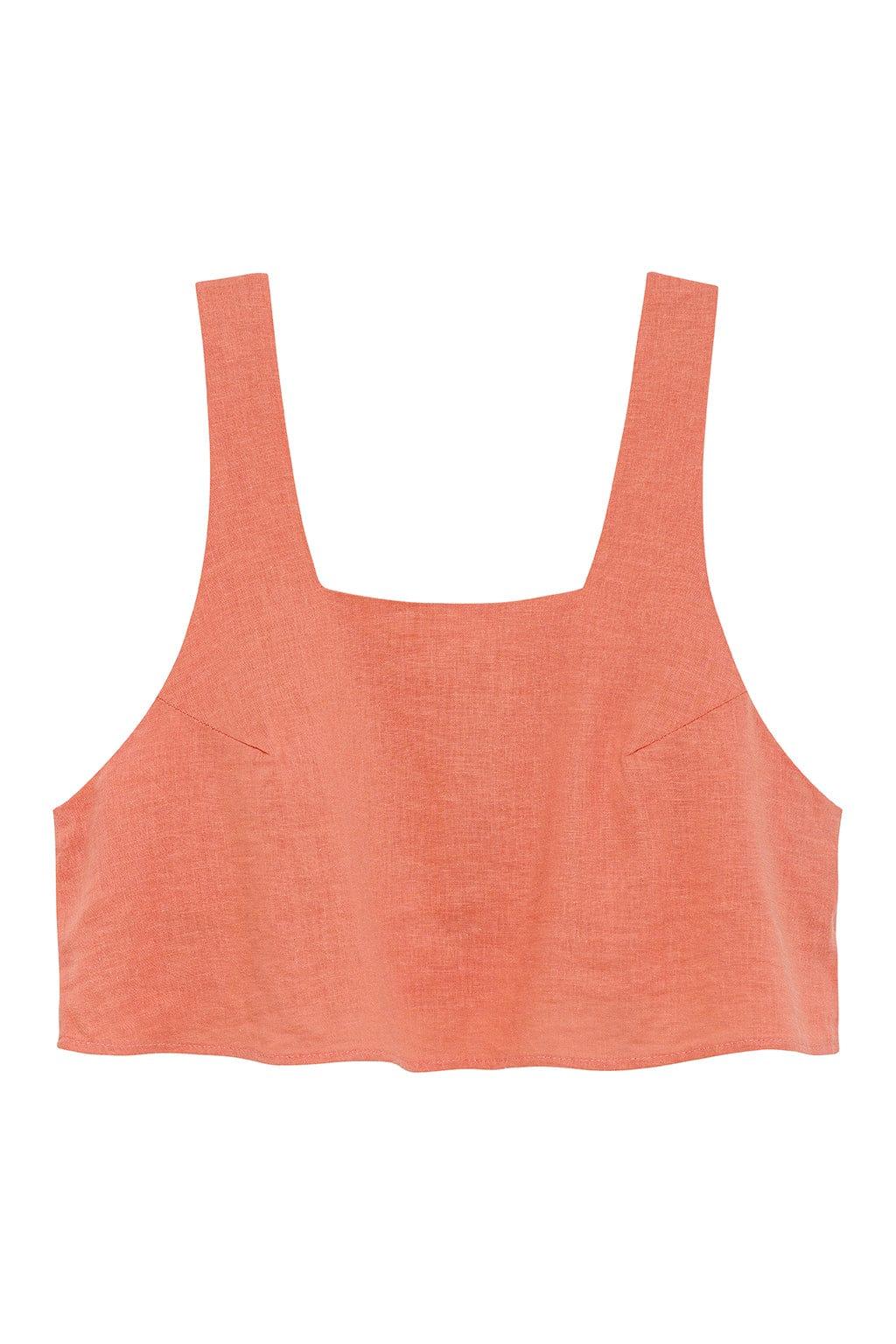 Coral Square Neck Crop Top