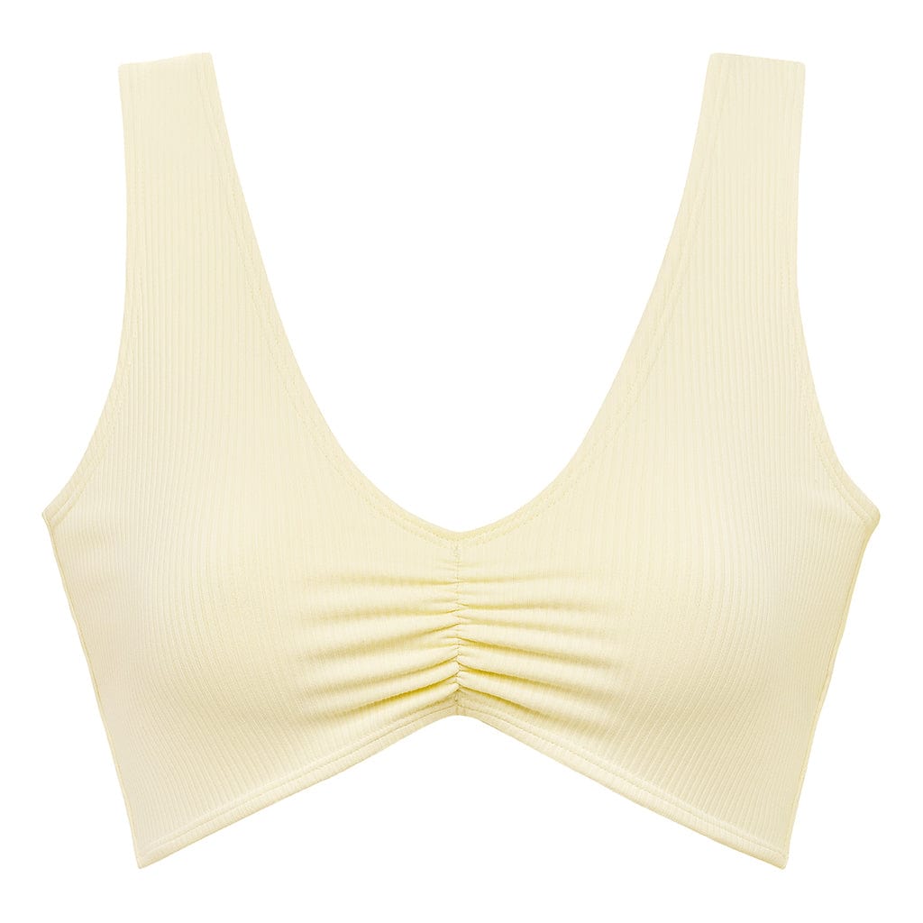 Cream Rib Kim Variation Bikini Top