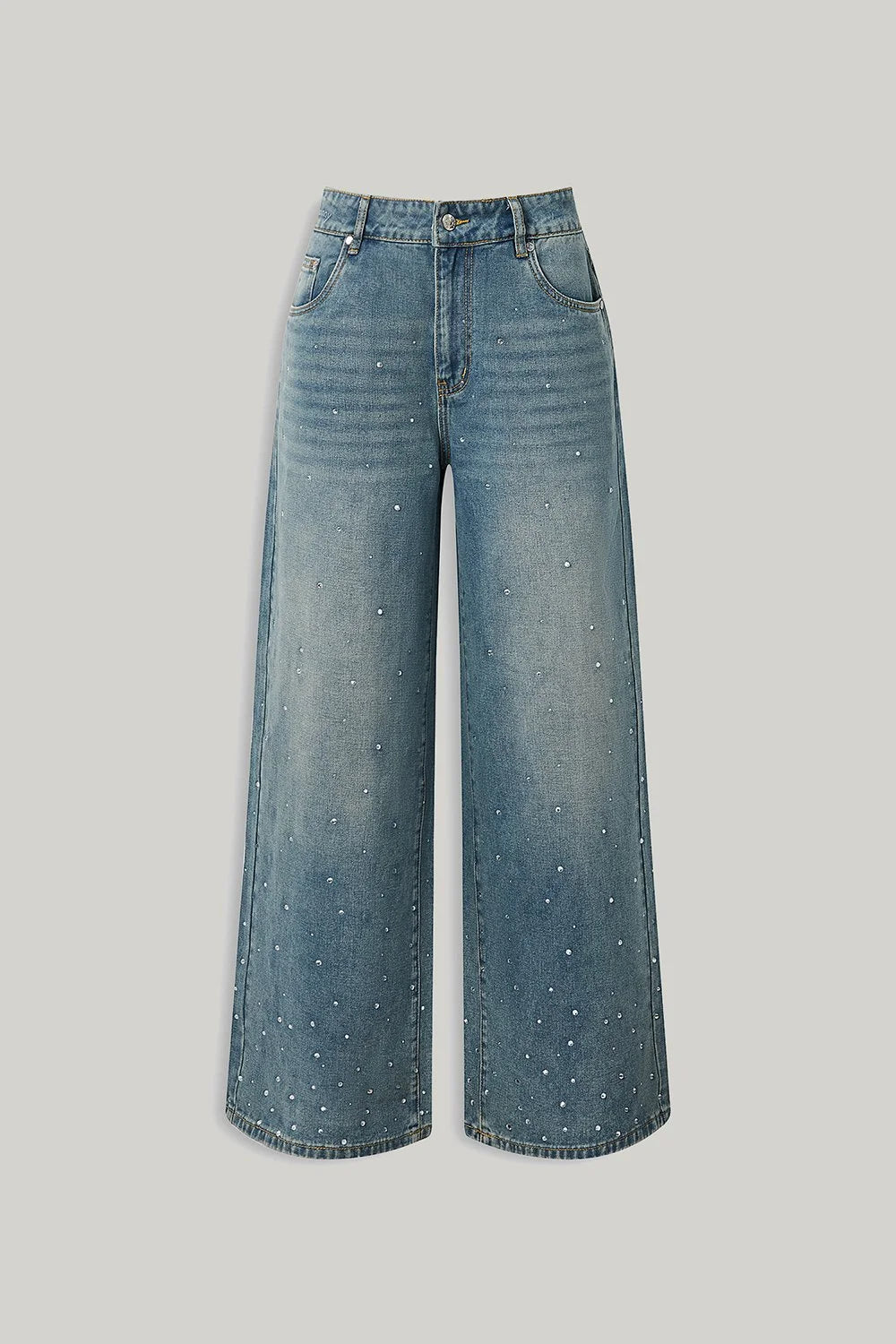 Crystallised Wide Leg Denim