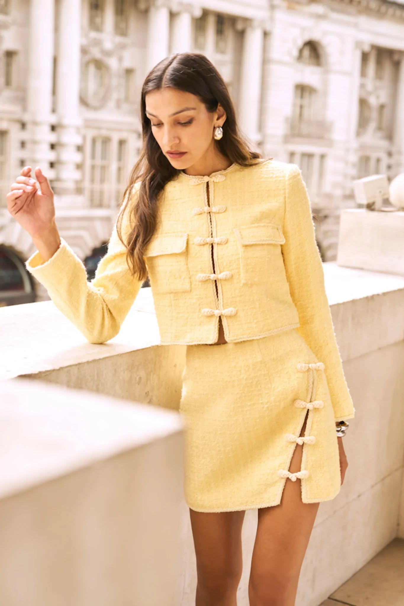 Ida Tweed Skirt - Butter Yellow