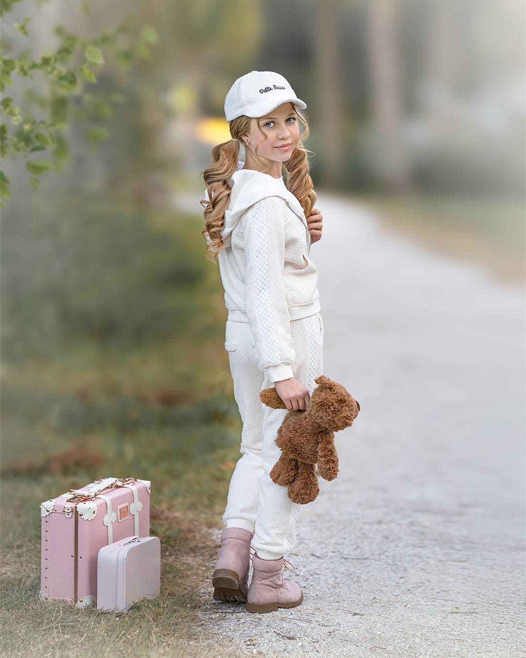 White Teddy Track Suit - Petite Maison Kids