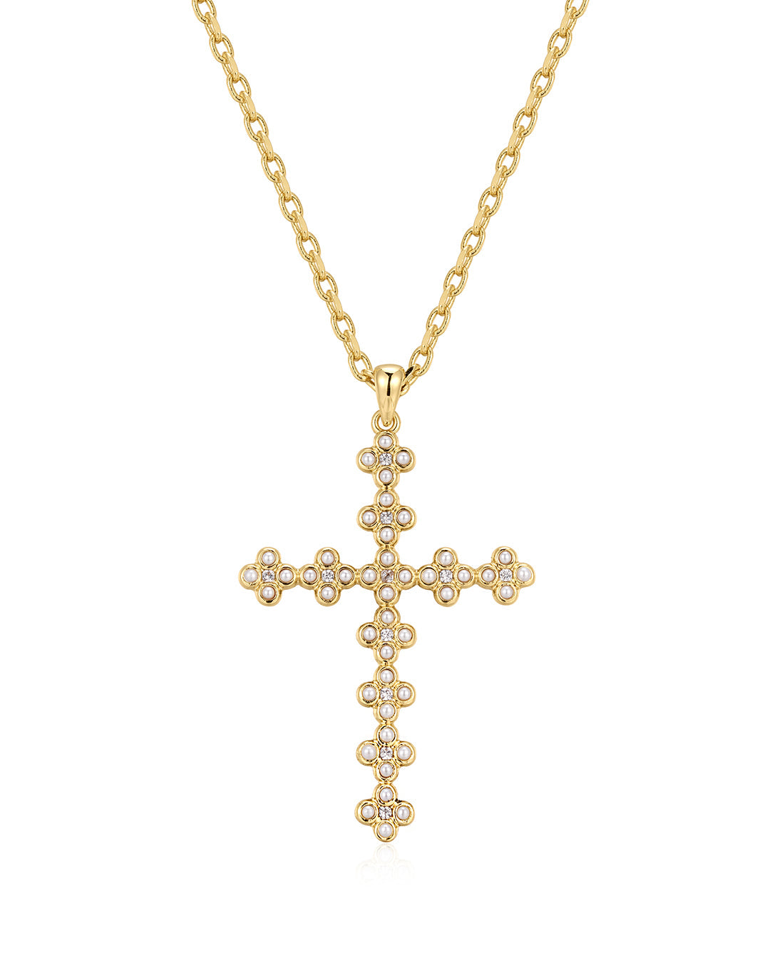 The Daisy Stud Cross Necklace