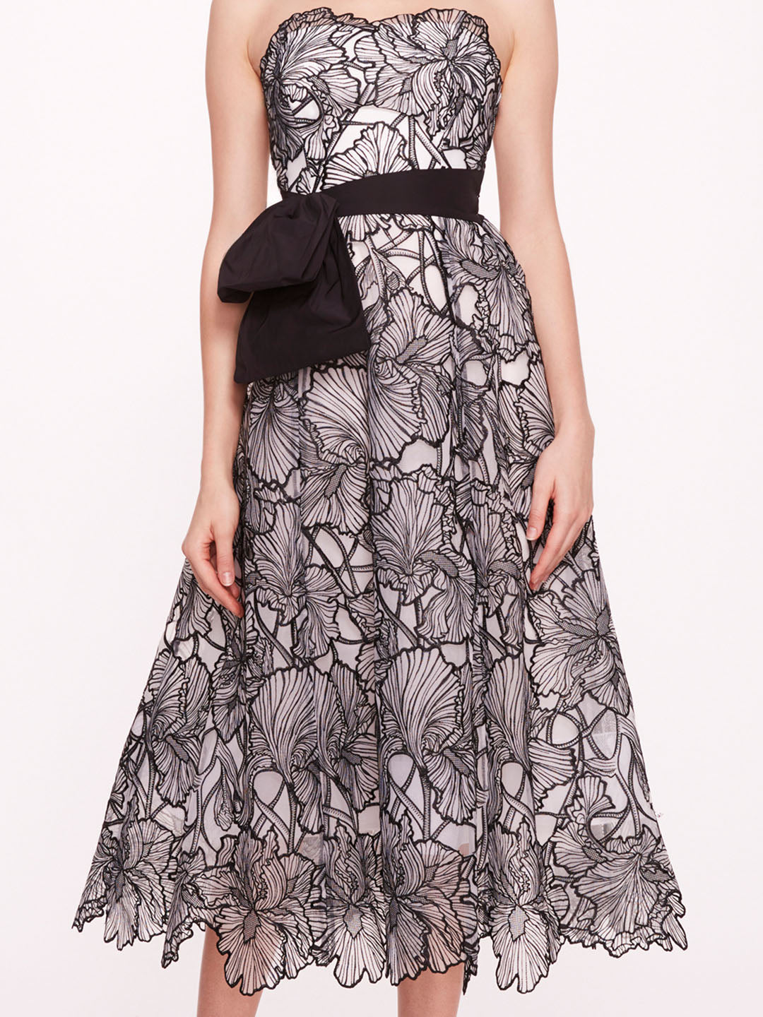 Iris Cutwork Midi Dress | Marchesa