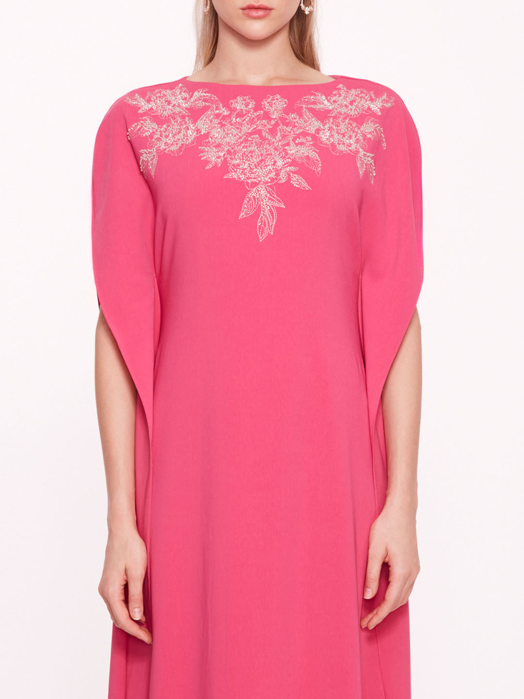 Embroidered Crepe Kaftan | Marchesa