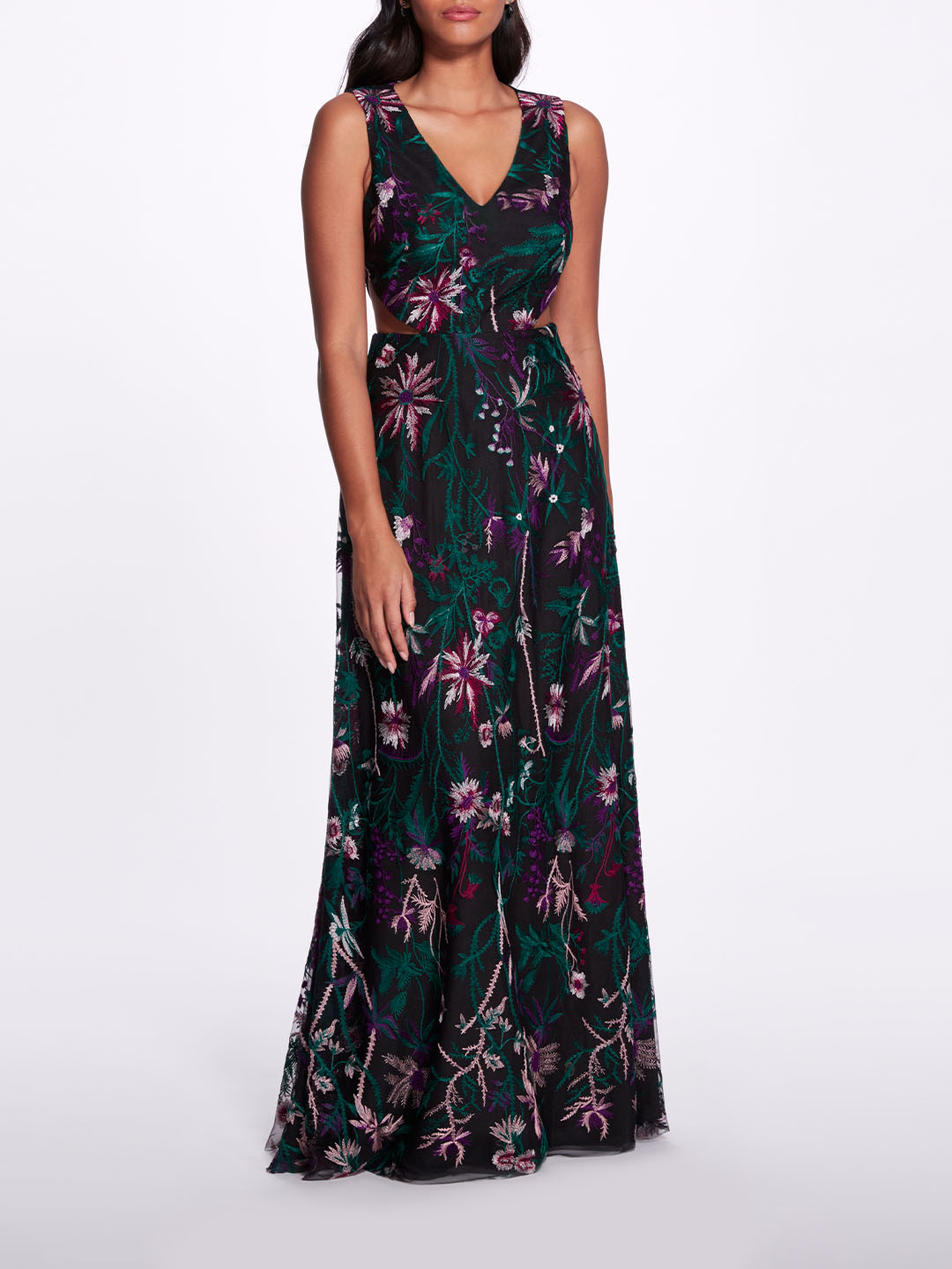 Keyhole Back Floral Gown | Marchesa