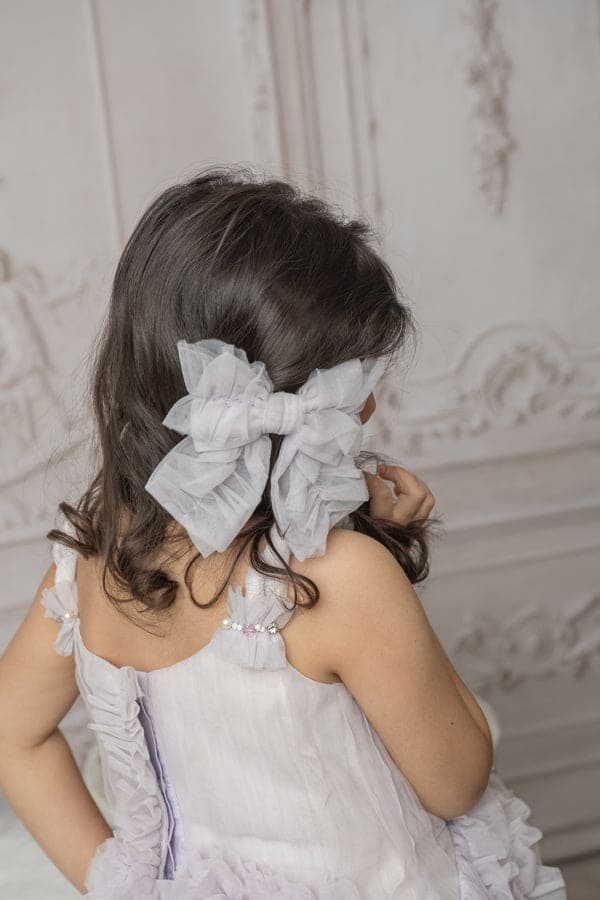 Ariel Ruffle Tulle Hair Bow - Petite Maison Kids