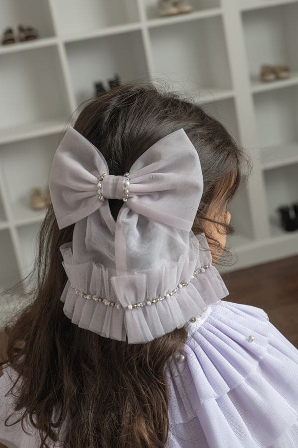 Ariel Rhinestone and Tulle Hair Bow - Petite Maison Kids