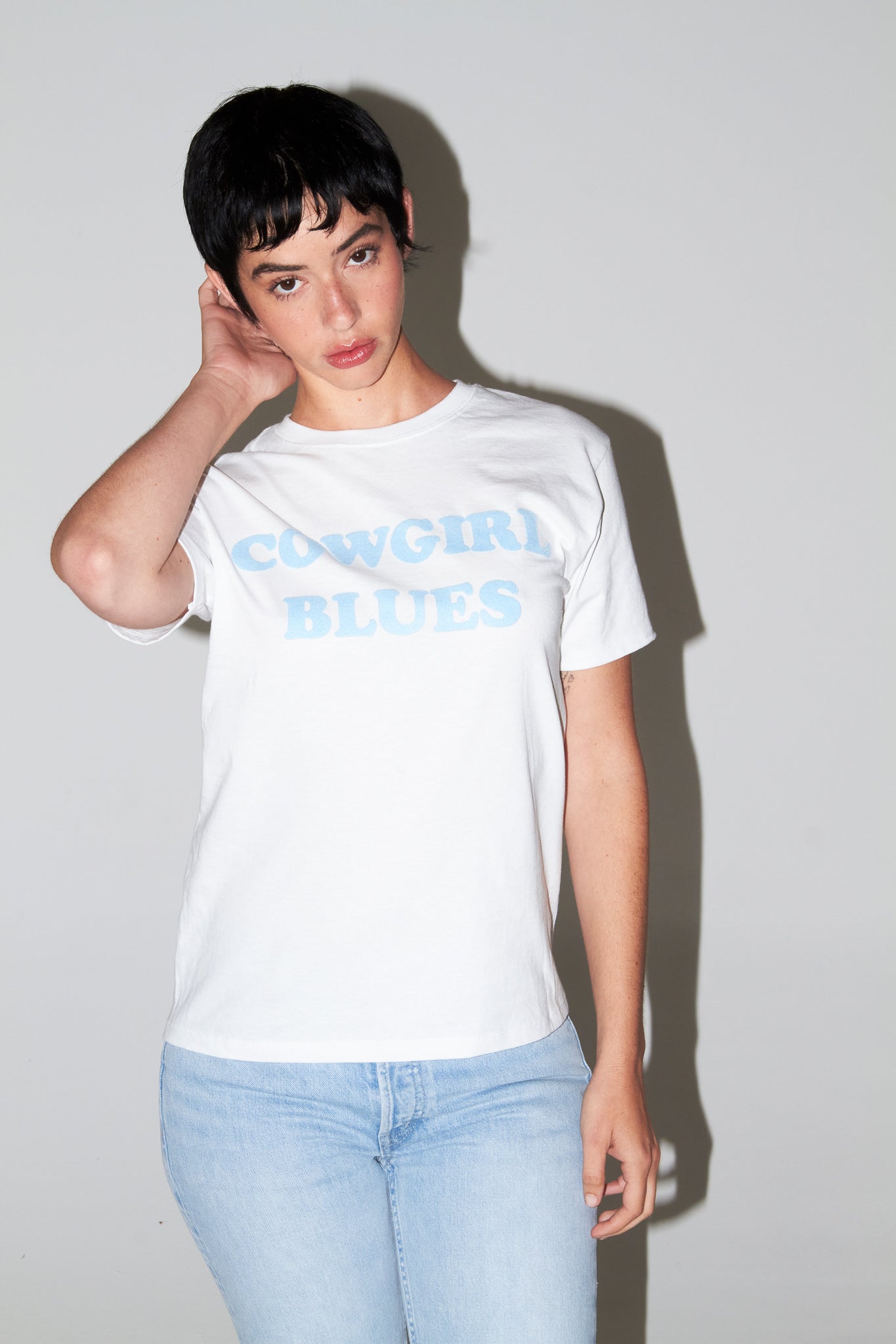 Cowgirl Blues Tee - Crisp White