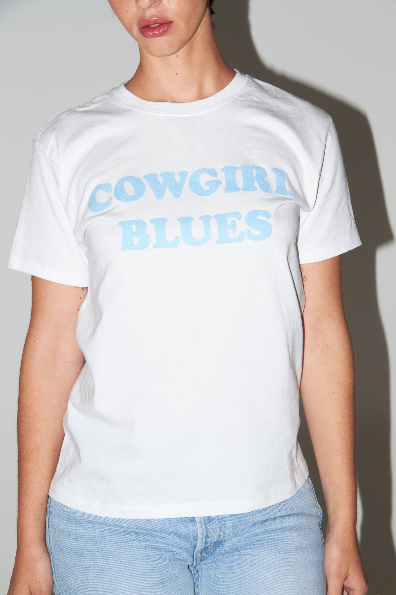 Cowgirl Blues Tee - Crisp White