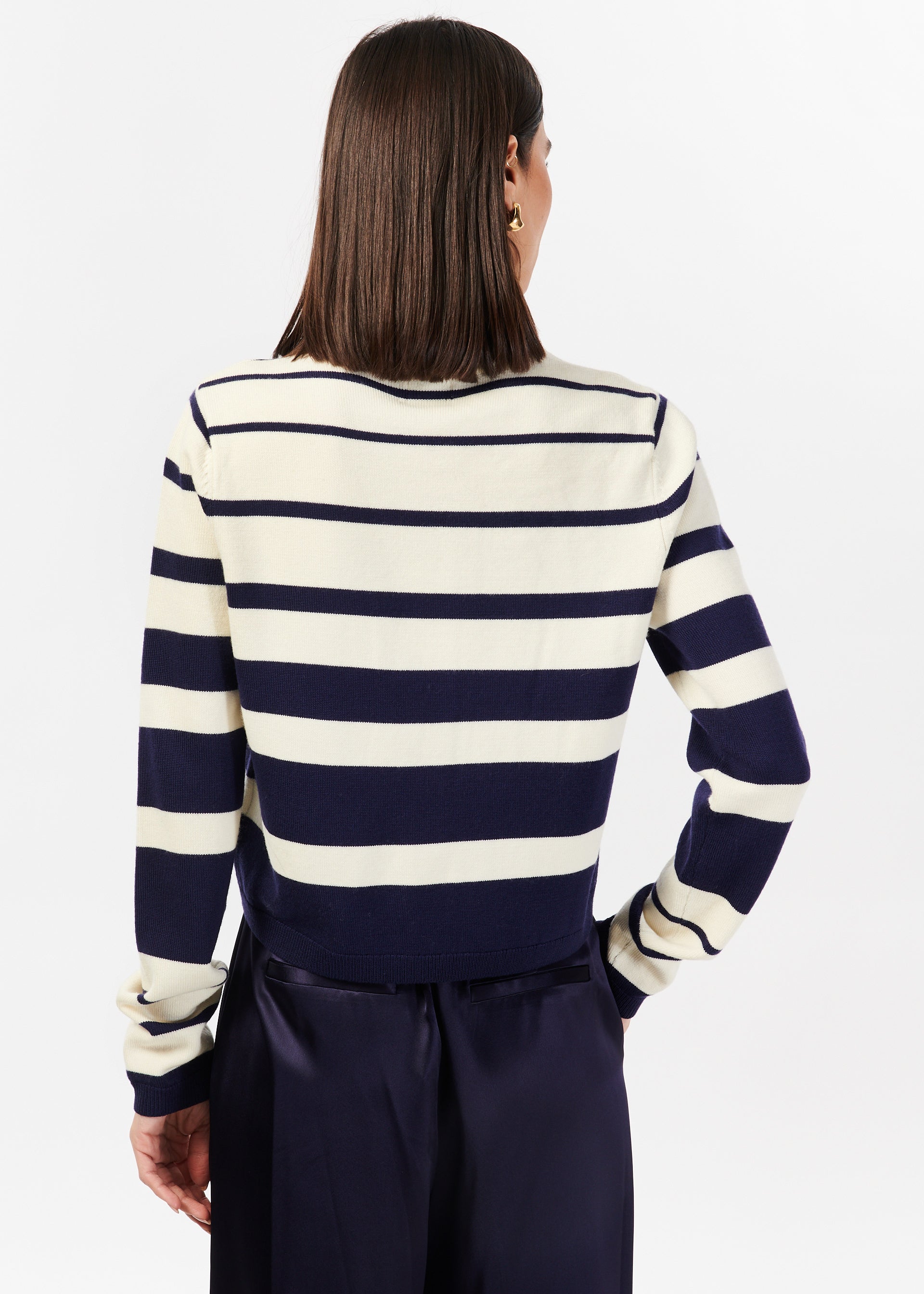 Kimbra Pearl Cardigan Shadow Stripe