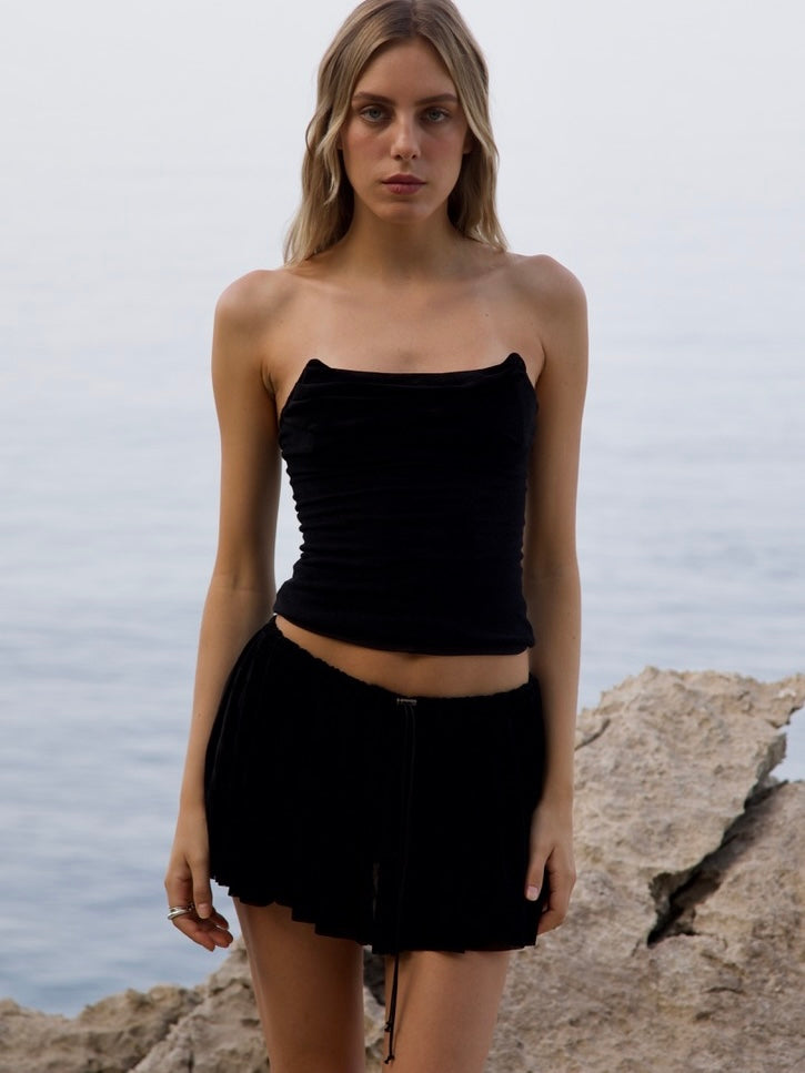 CABANA BUSTIER IN BLACK
