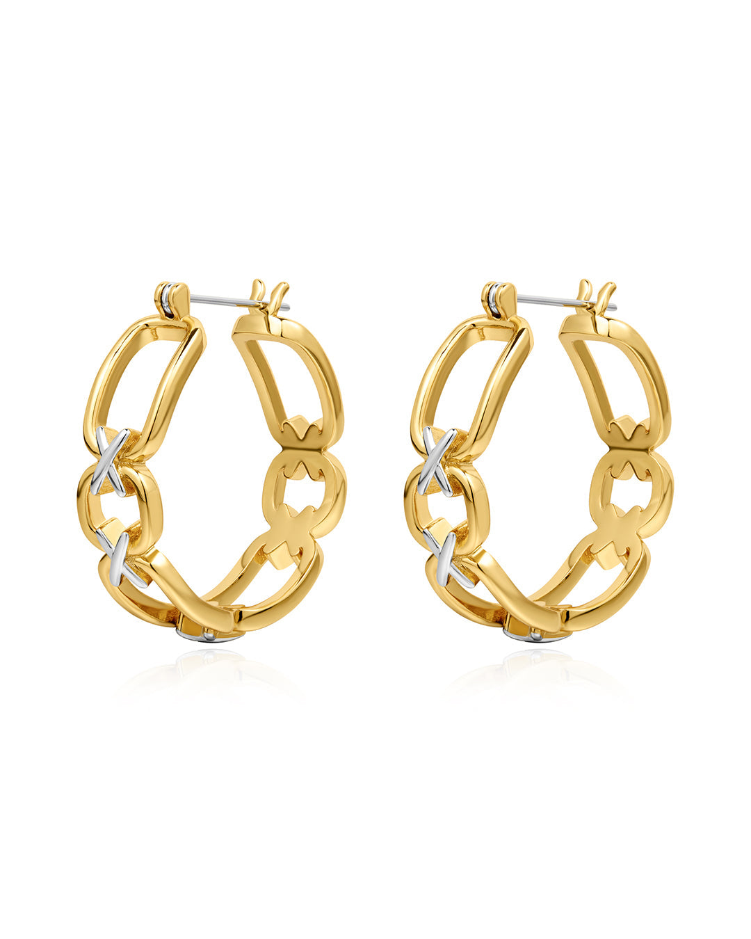 Two-Tone Chain Hoops