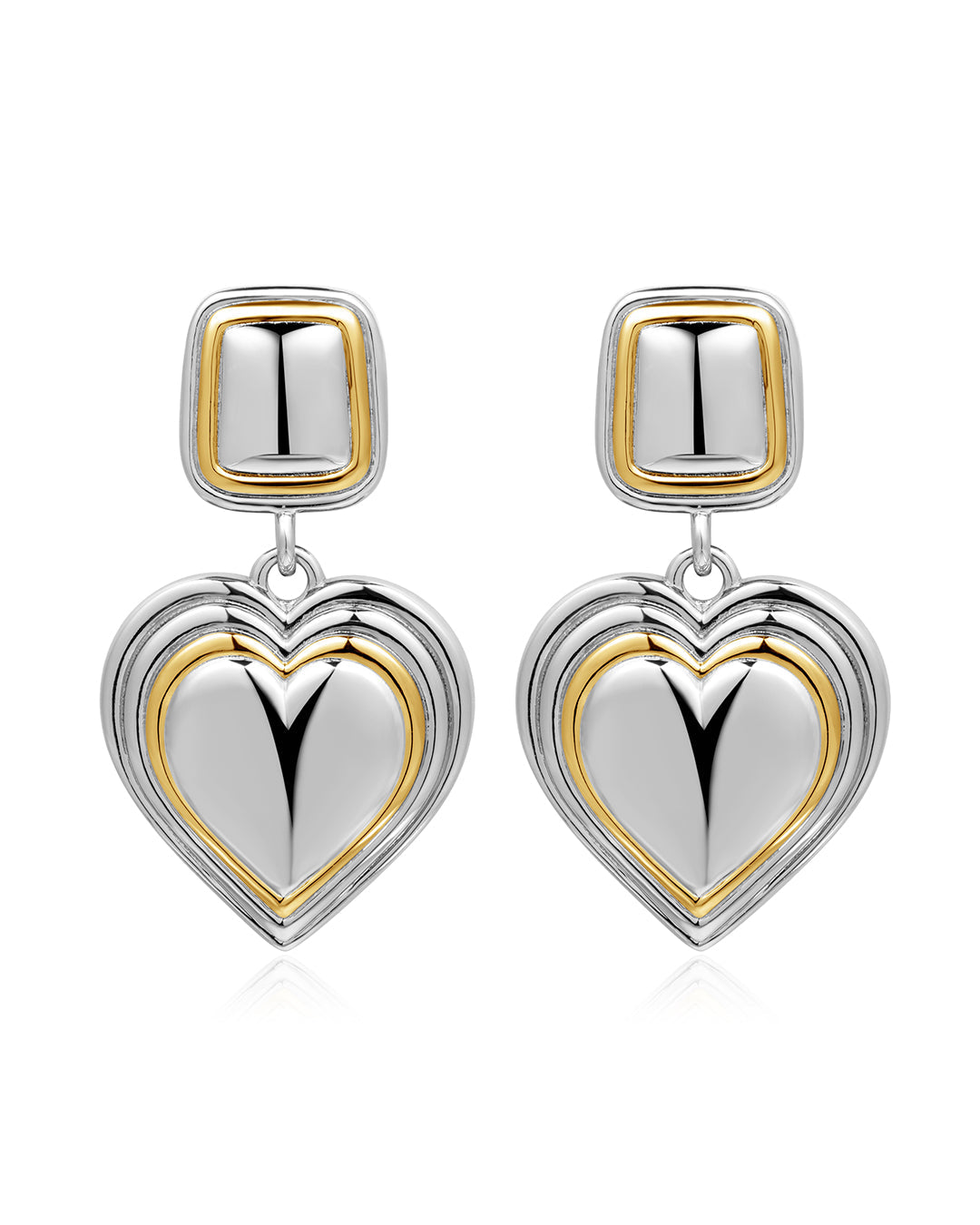 Two-Tone Heart Earrings