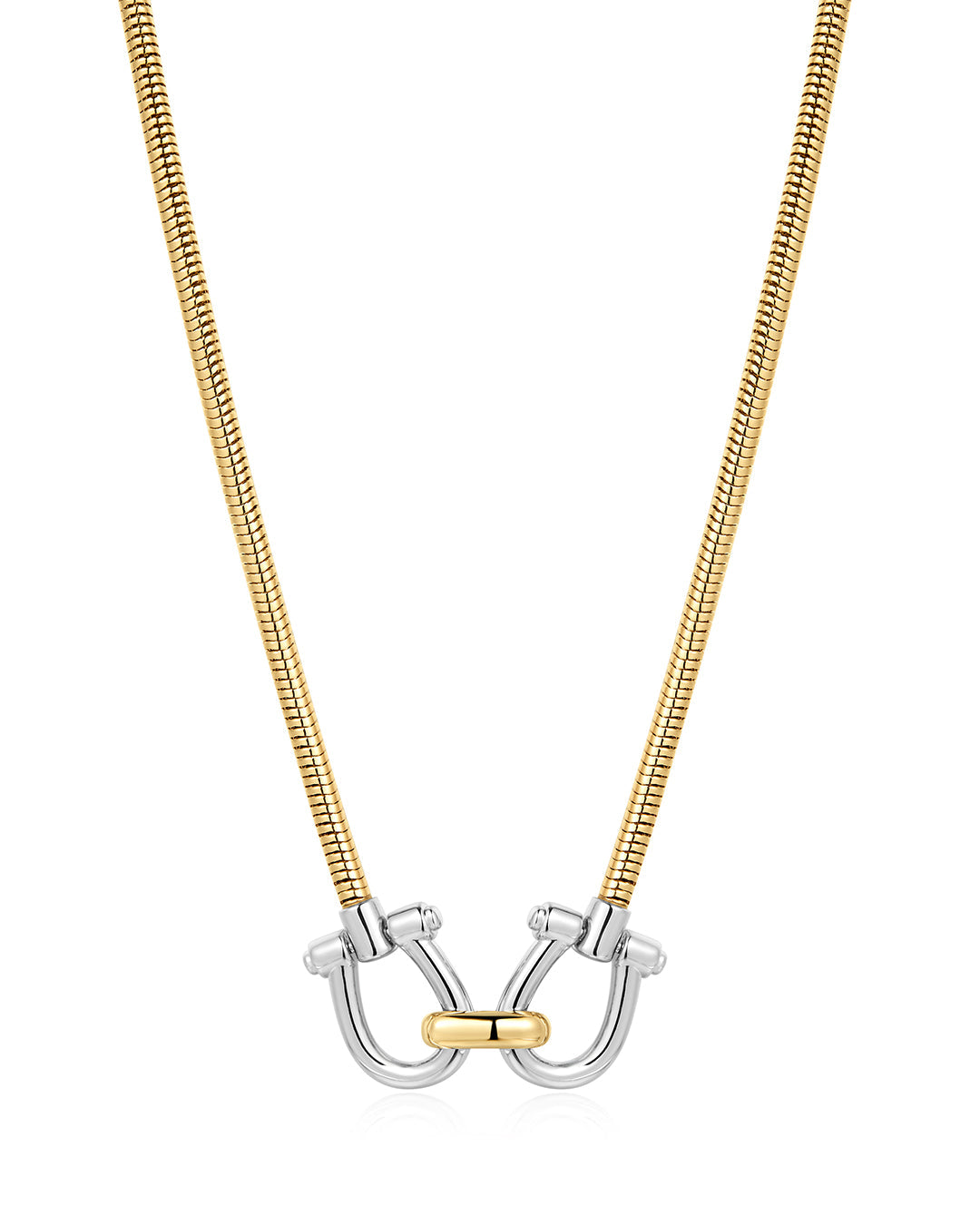 Two-Tone Horsebit Necklace