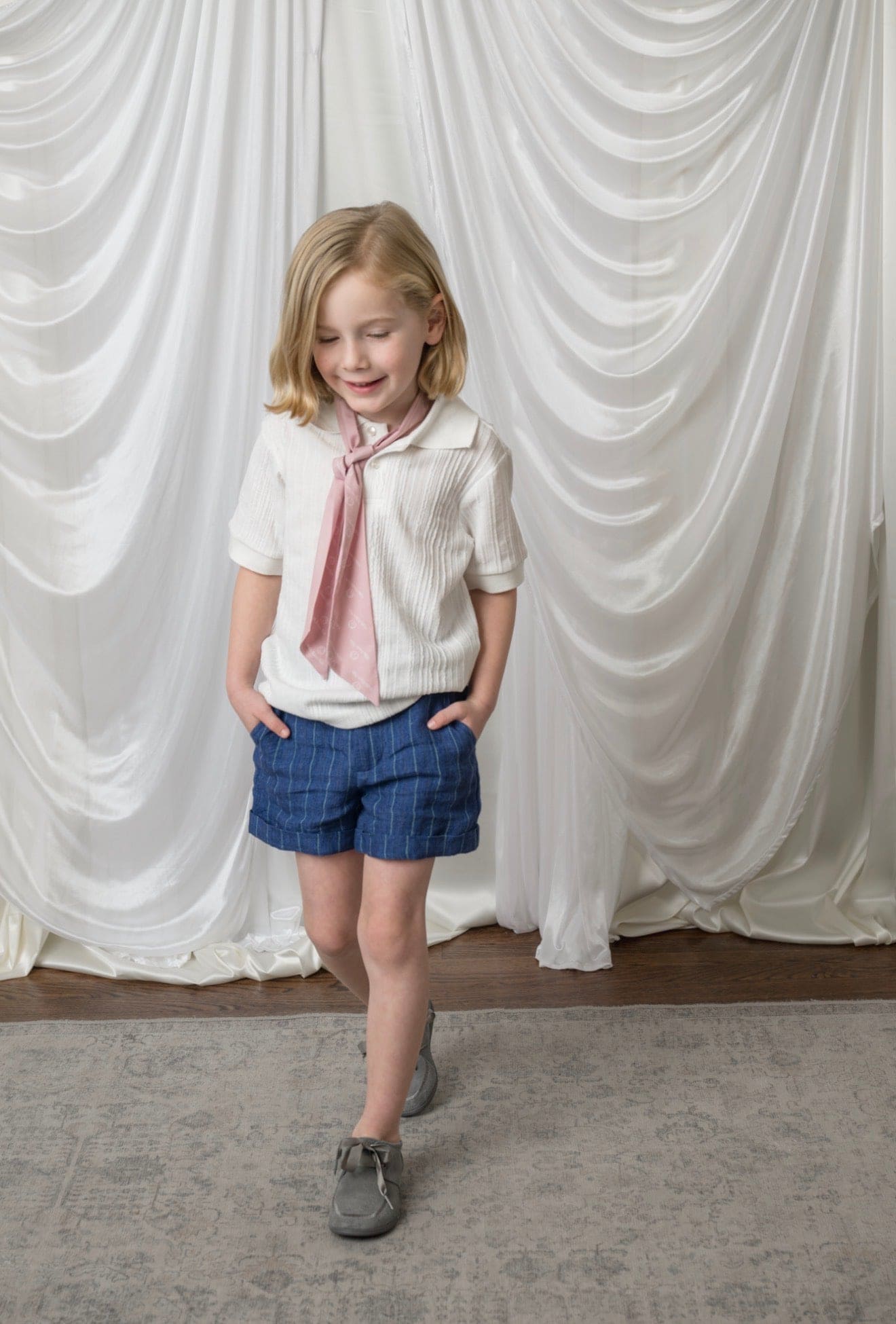 Dusty Pink Logo Chiffon Scarf - Petite Maison Kids