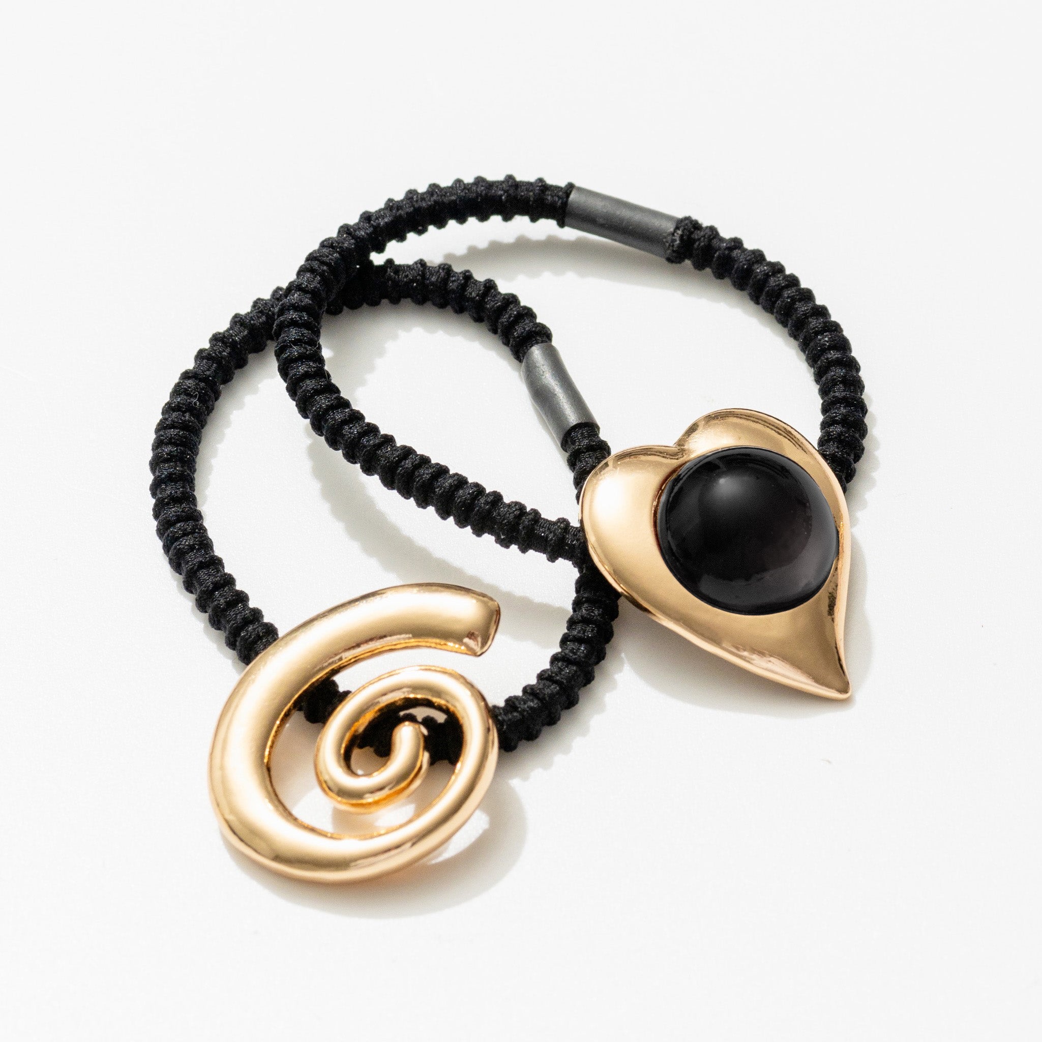 Black Jewel Hair Tie Set (2)