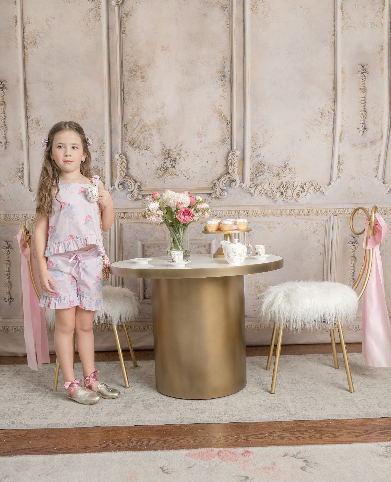 Maya Teacup Pink Girls' Top and Shorts Set - Petite Maison Kids