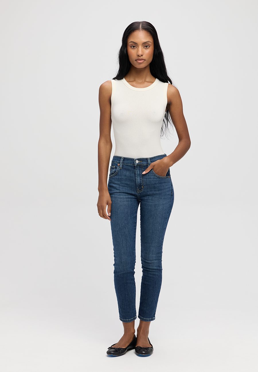 Giselle Mid Rise Skinny - Chrome Diopside