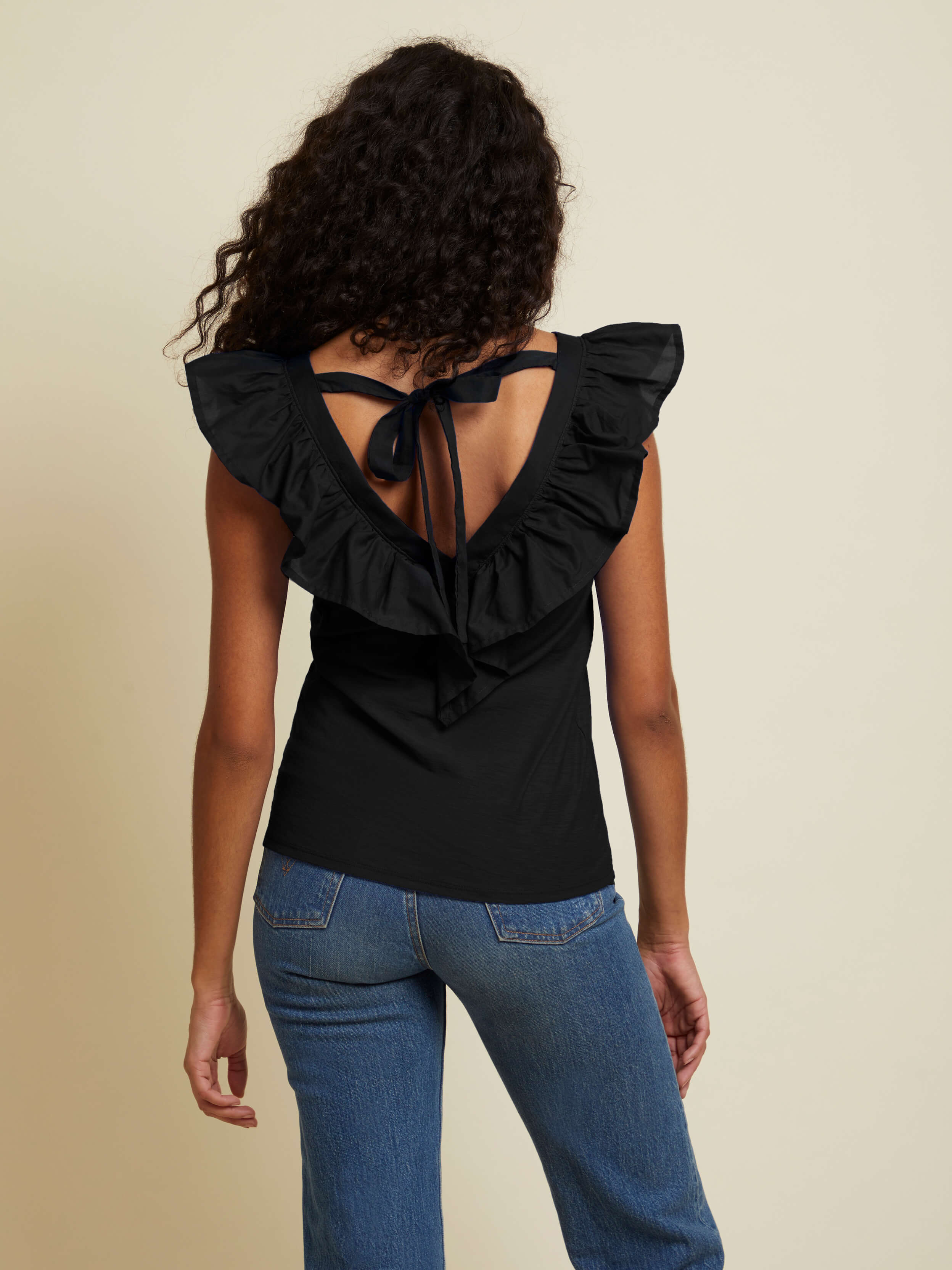 NATION LTD Golda Contrast Ruffle Tank