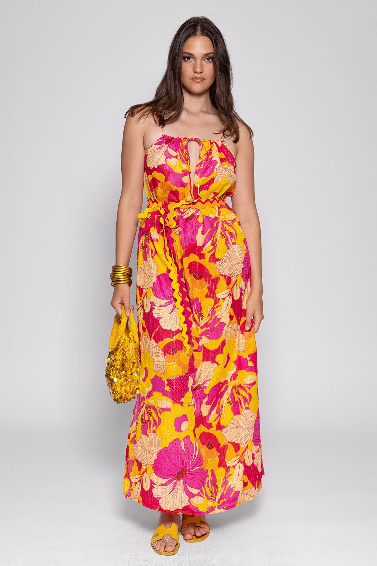 GRACE LONG DRESS FLOWERS PRINT