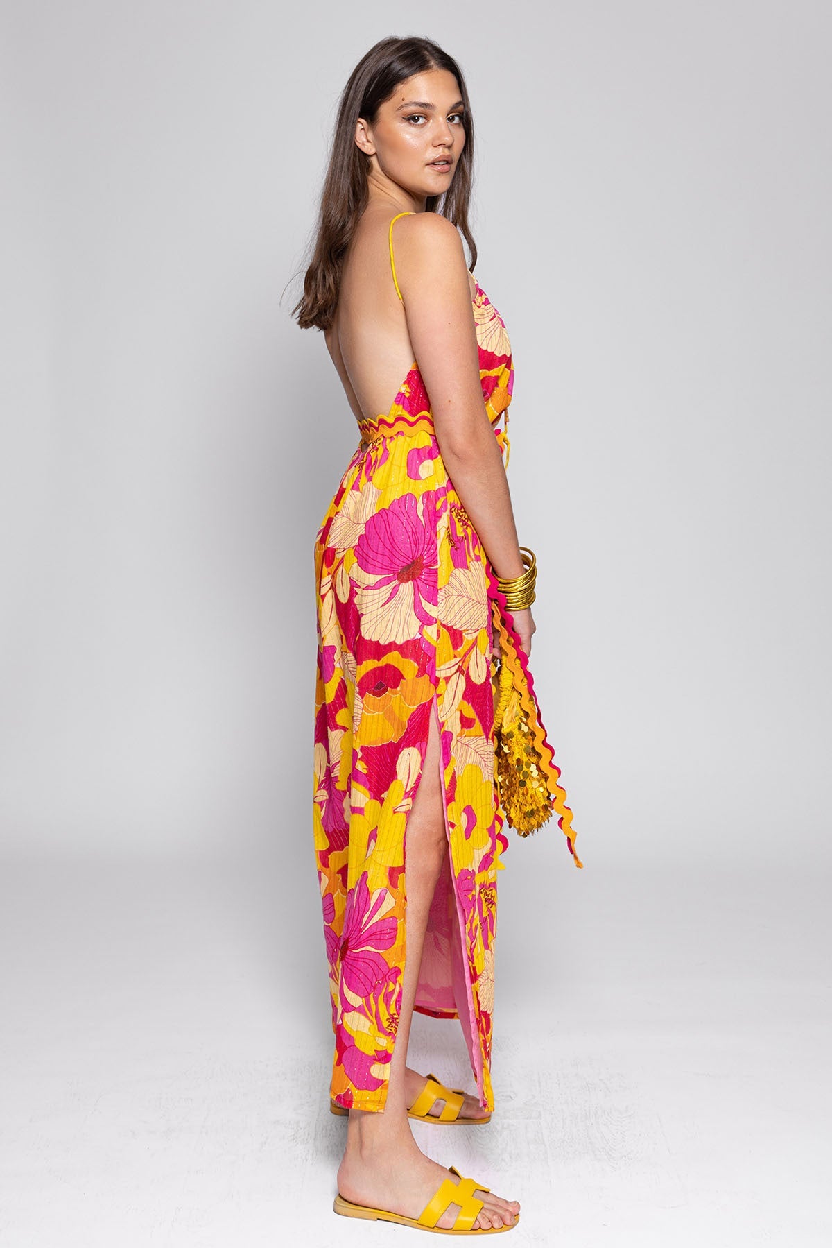 GRACE LONG DRESS FLOWERS PRINT