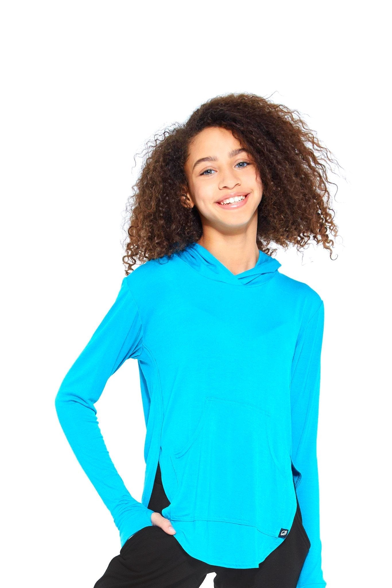 Girls Turquoise Hooded Long Sleeve by Terez