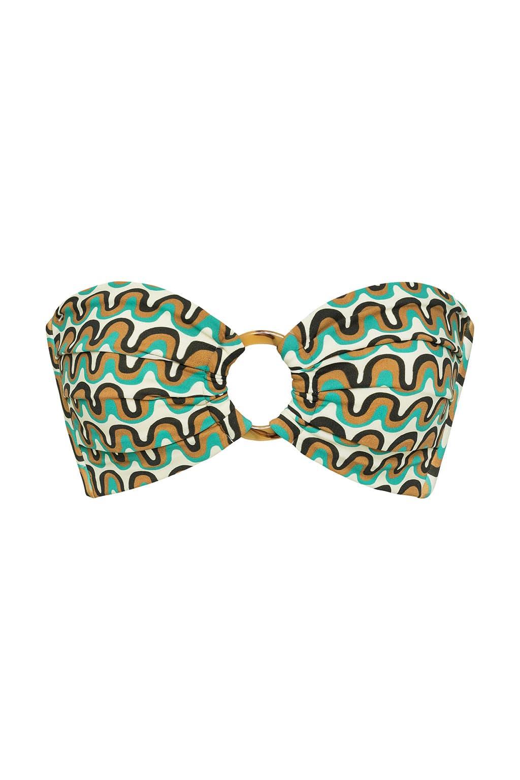 Groovy Tori Ties Bandeau Bikini Top