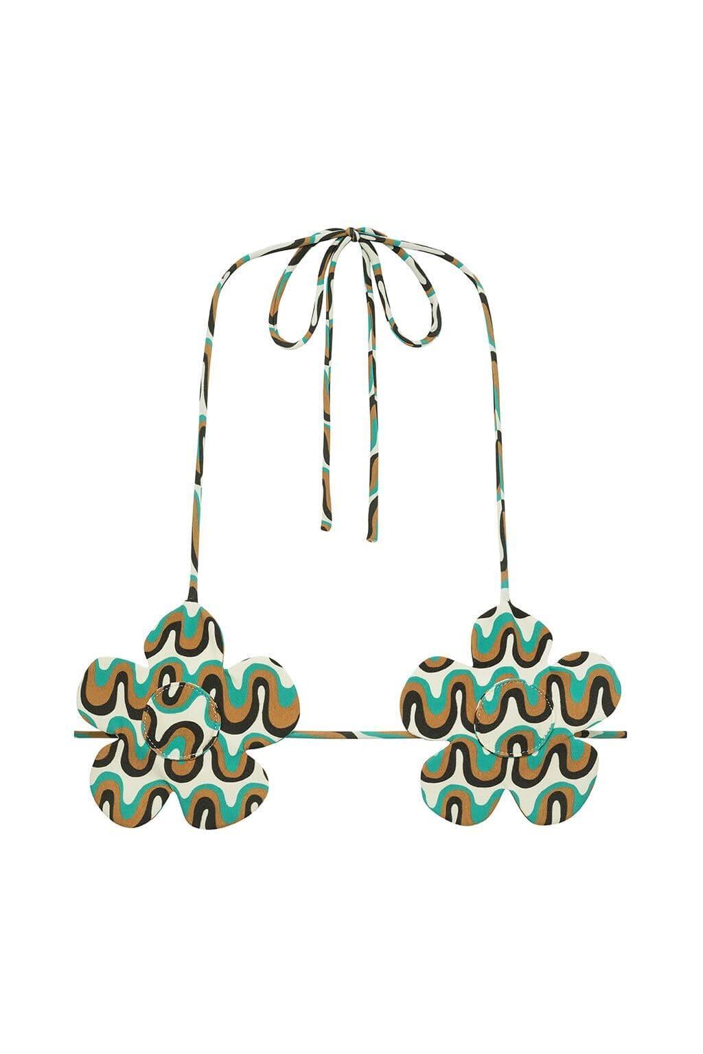 Groovy Binded Flower Bikini Top