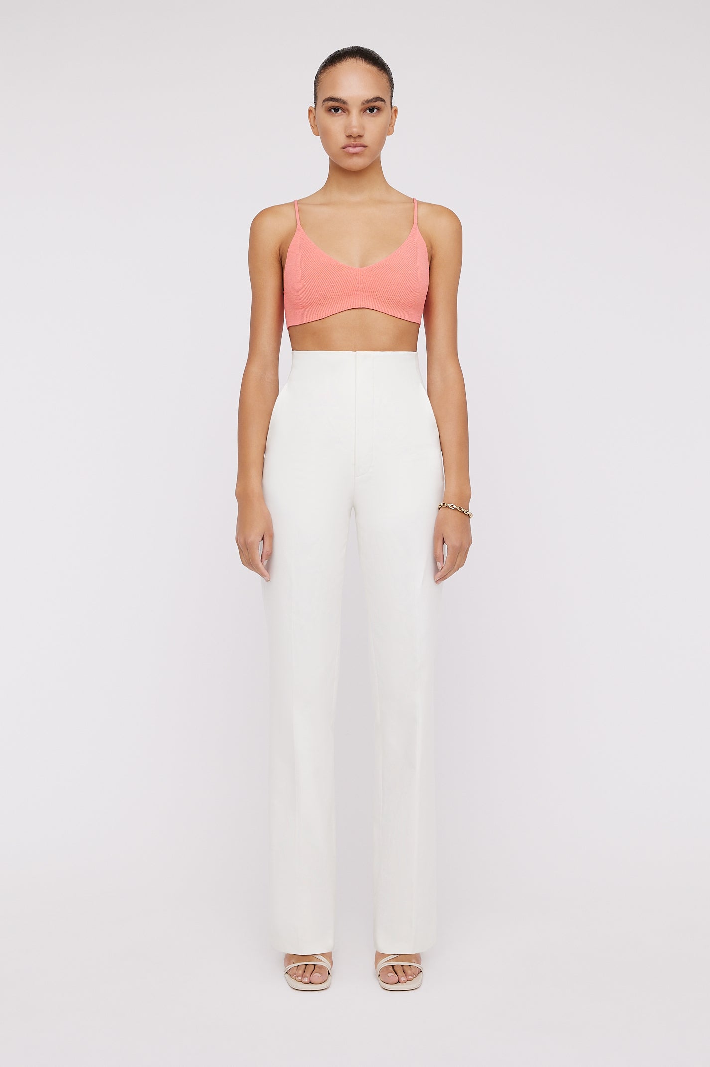 Crepe Knit Bralette Coral CORAL - Scanlan Theodore US