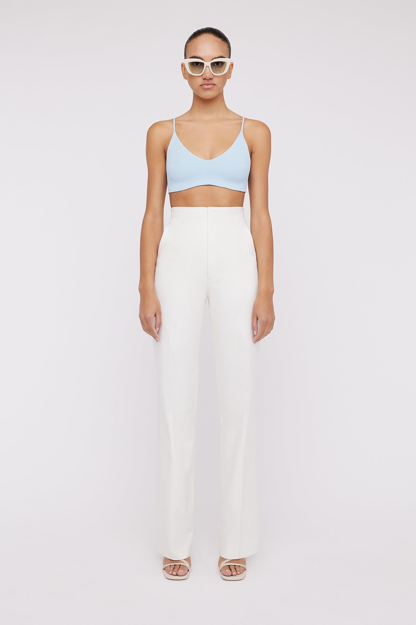 Crepe Knit Bralette Tinted Blue TINTED.BLUE - Scanlan Theodore US