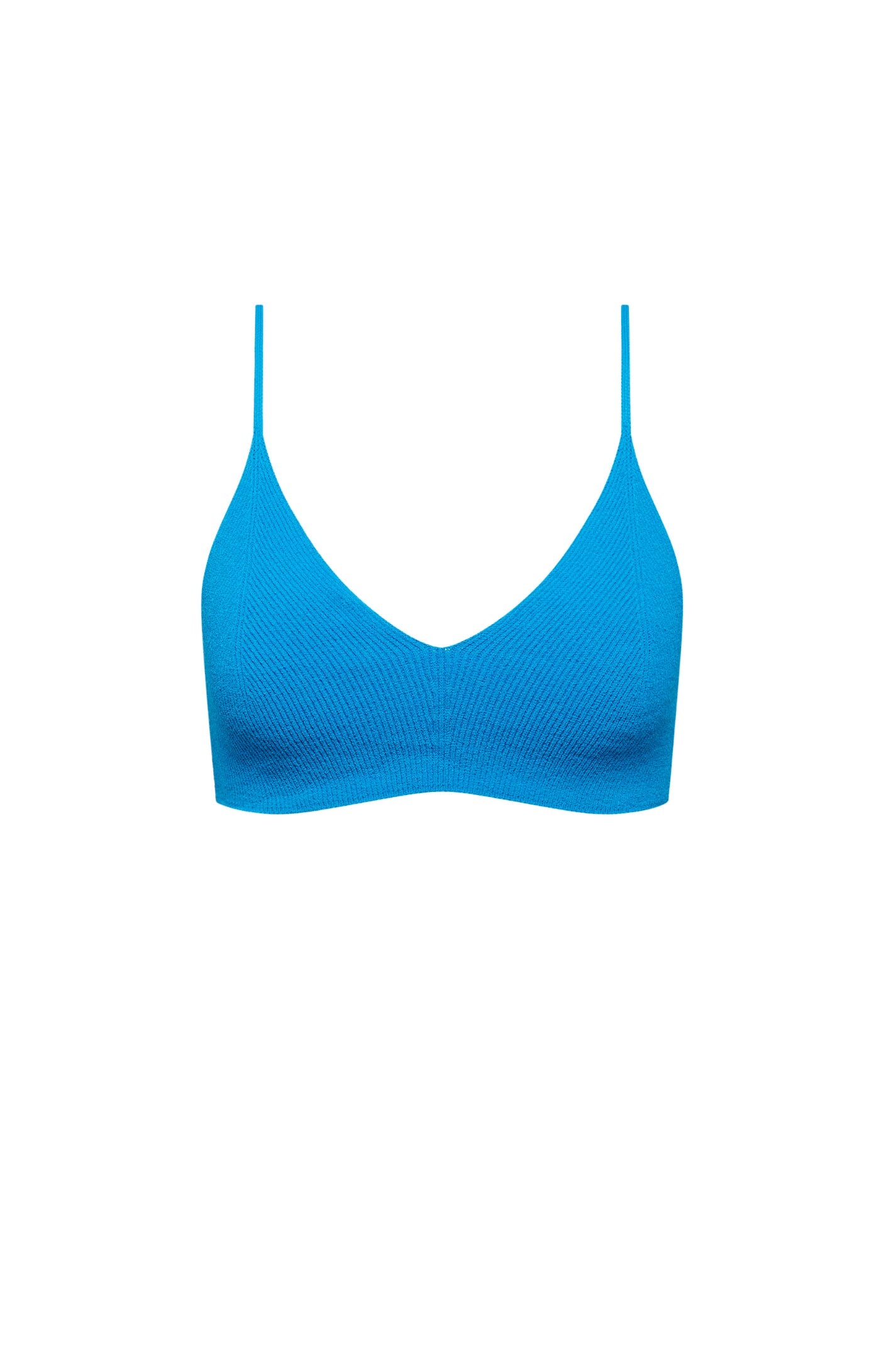 CREPE KNIT BRALETTE - TURQUOISE