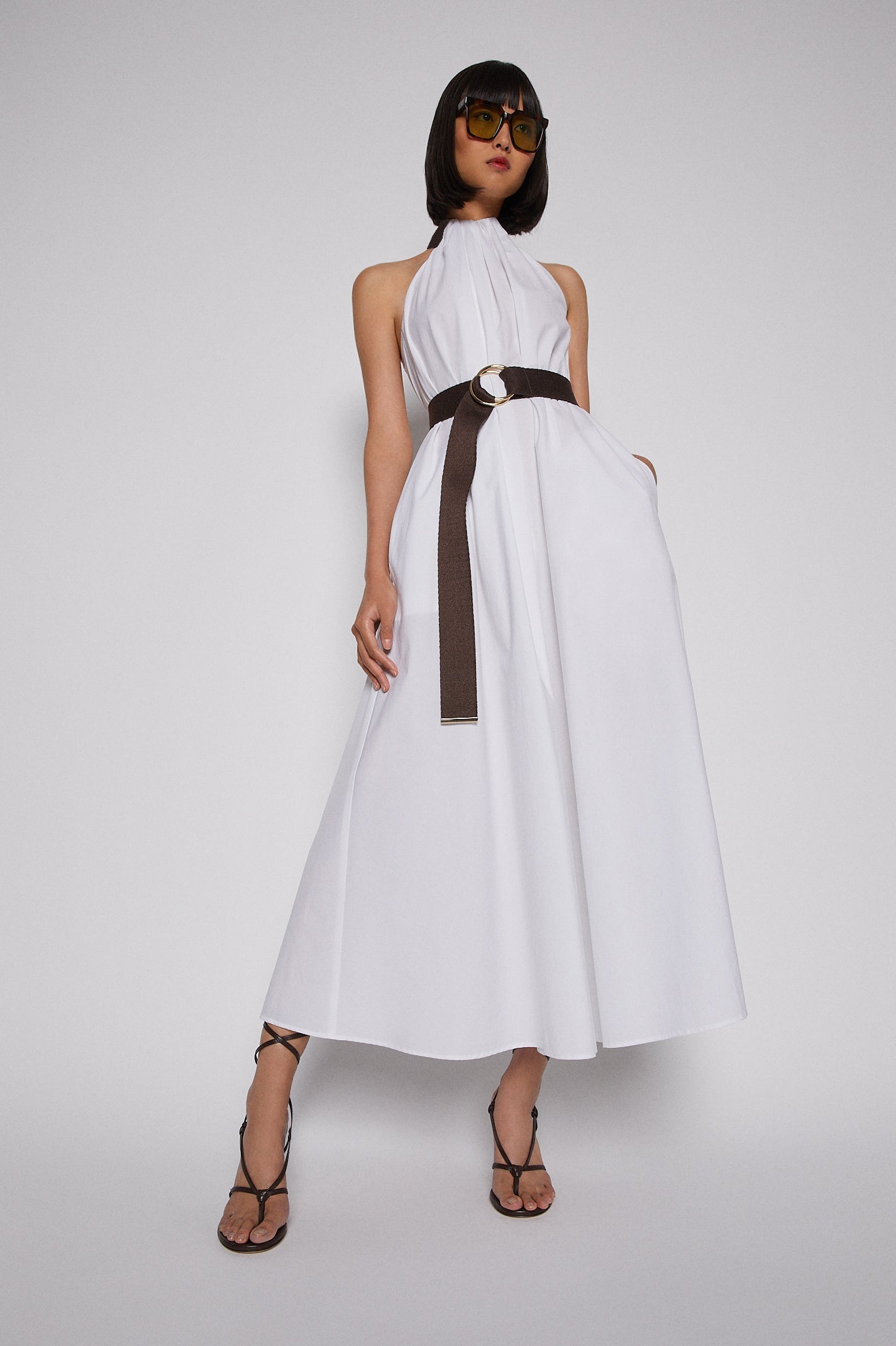 Cotton Strapping Dress White WHITE - Scanlan Theodore US
