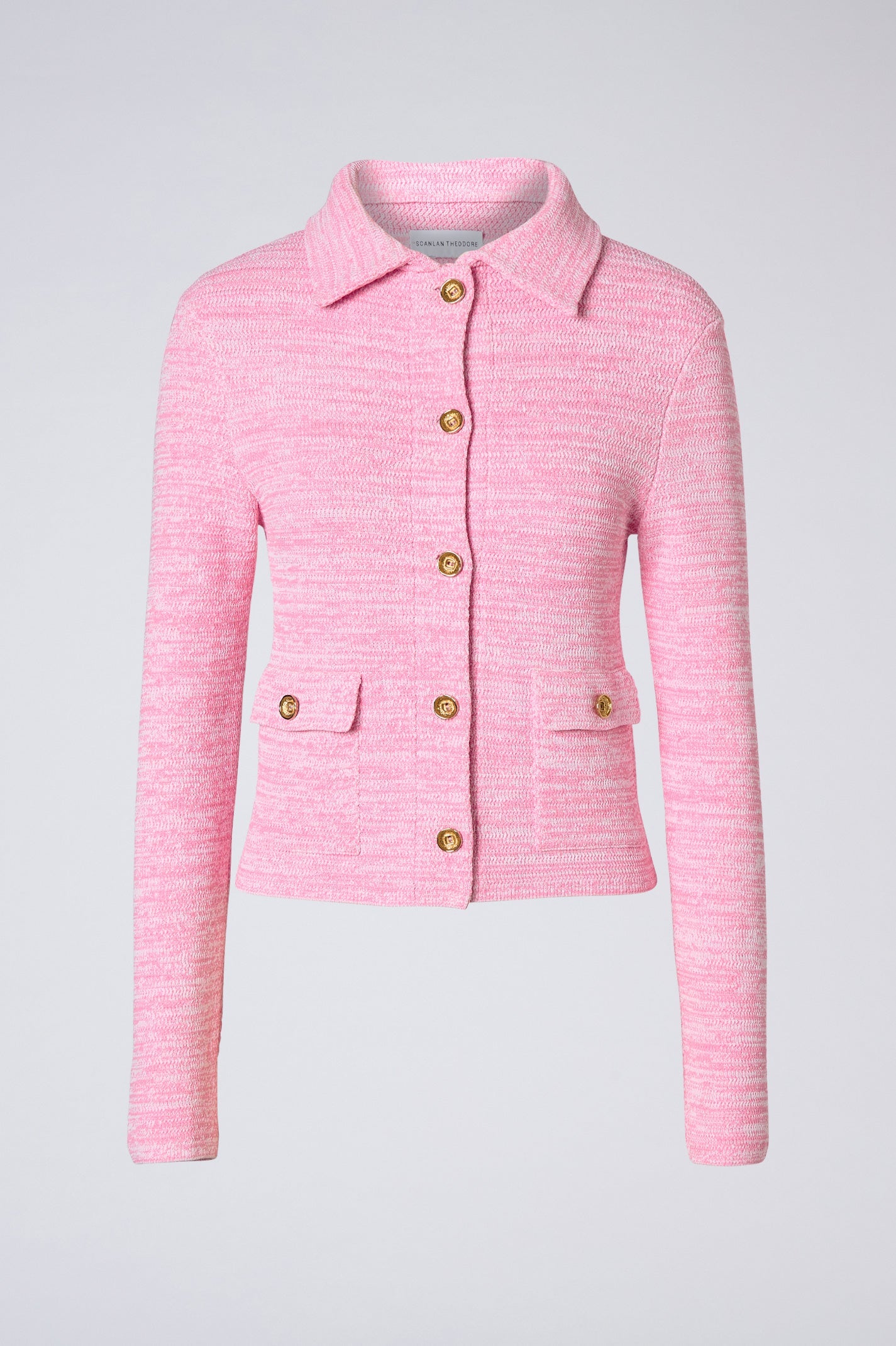 Crepe Knit Tweed Jacket Pink PINK - Scanlan Theodore US