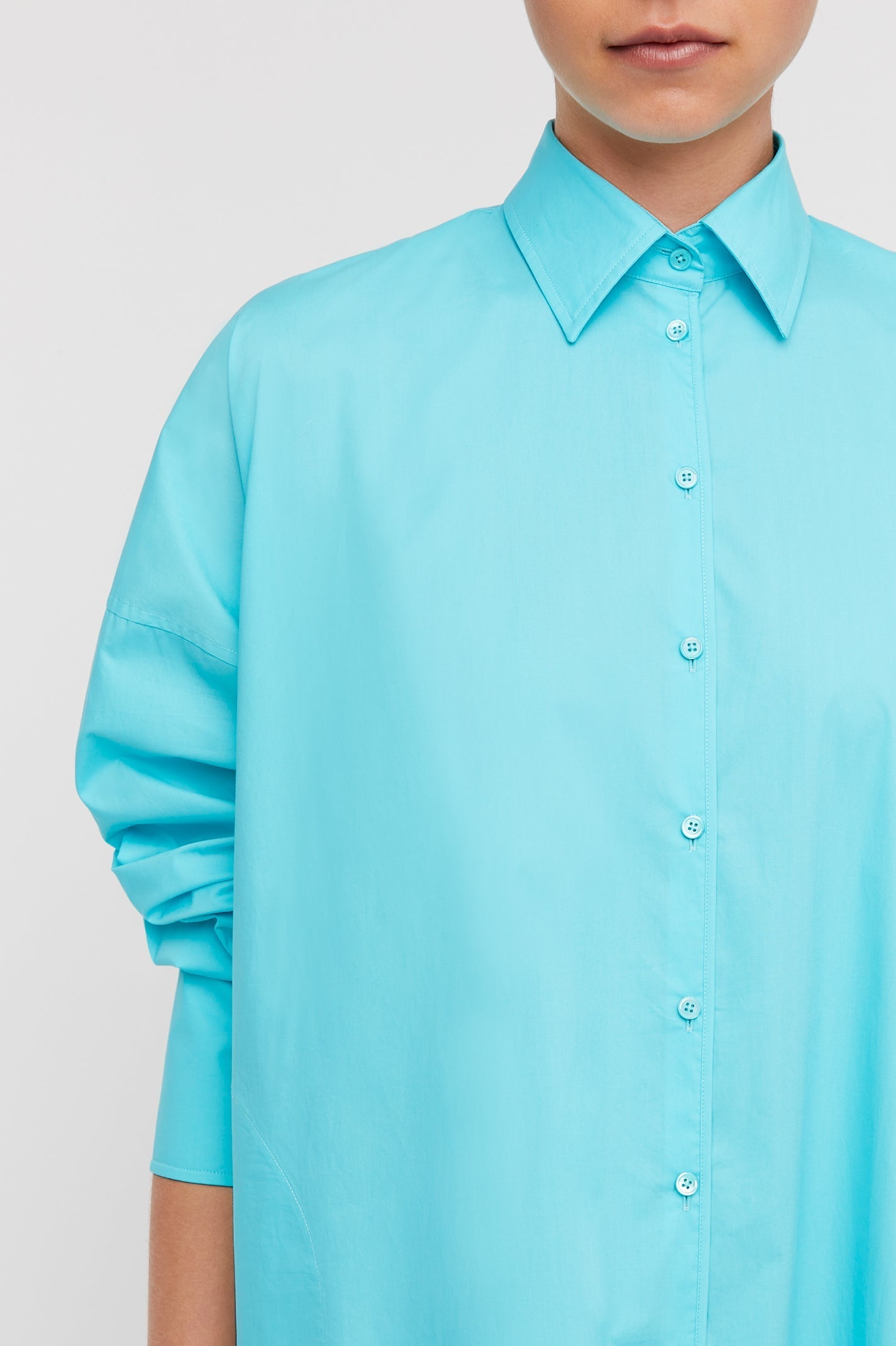 Parachute Pocket Shirt Dress Turquoise TURQUOISE - Scanlan Theodore US