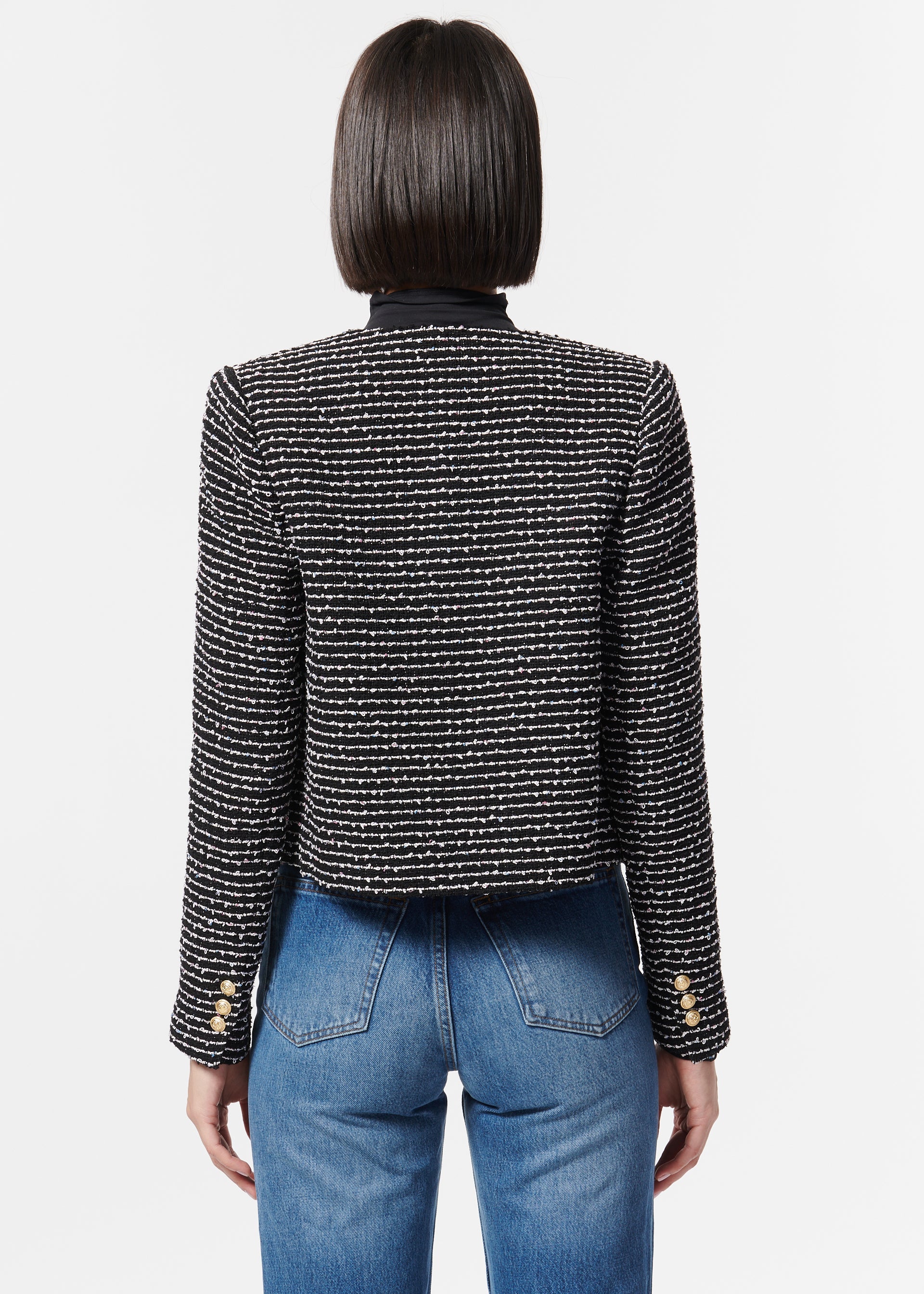 Rula Cropped Jacket Nautical Tweed