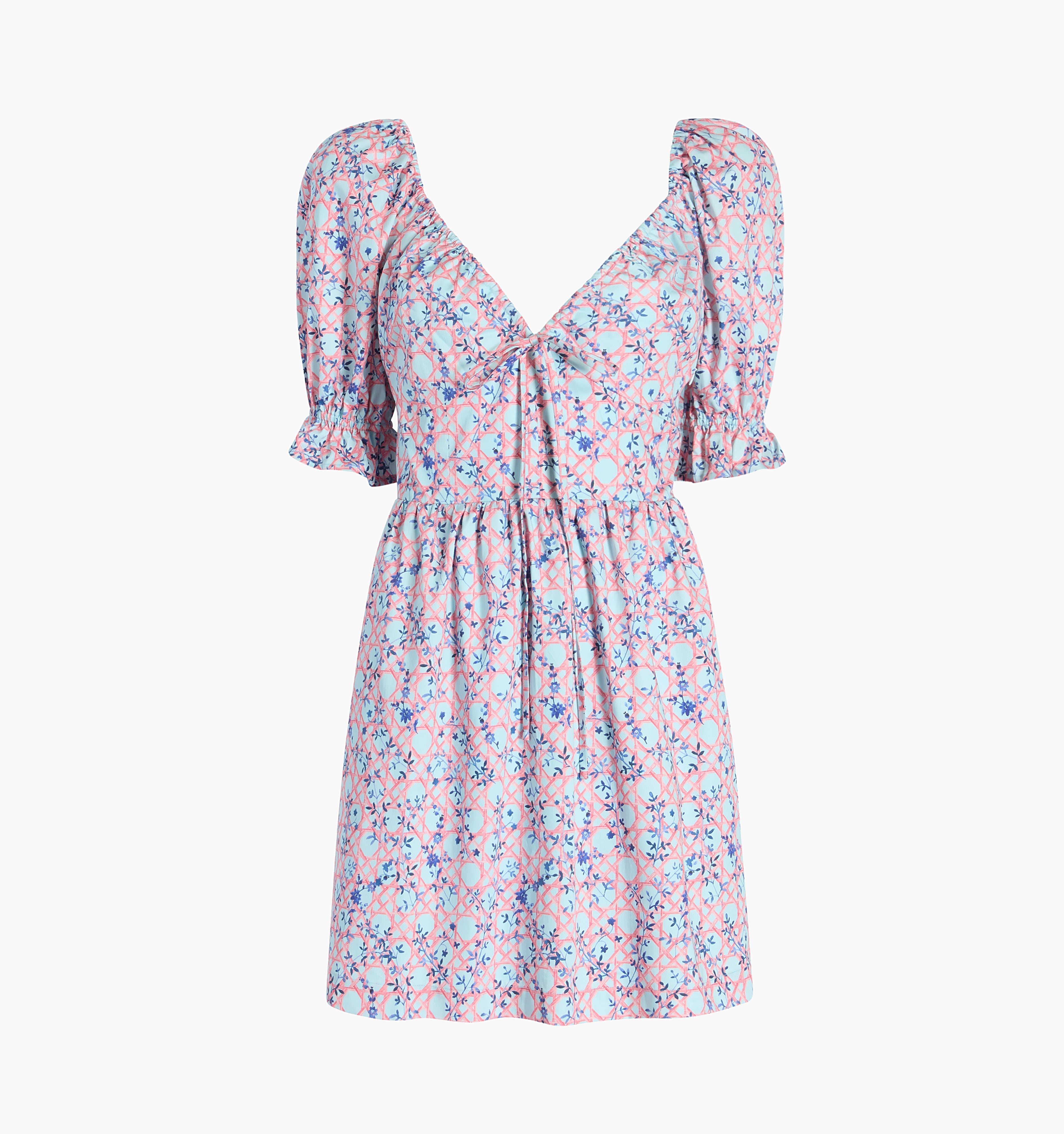 The Ophelia Mini Dress - Pink Basketweave Vine