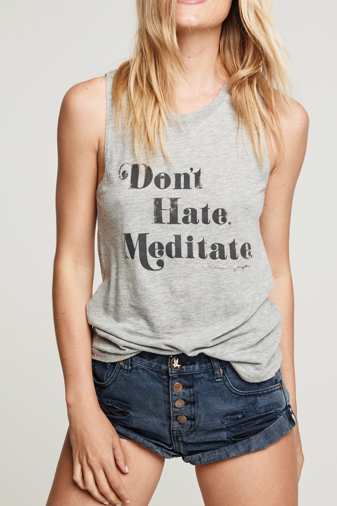 DONT HATE MEDITATE MUSCLE TANK - Spiritual Gangster