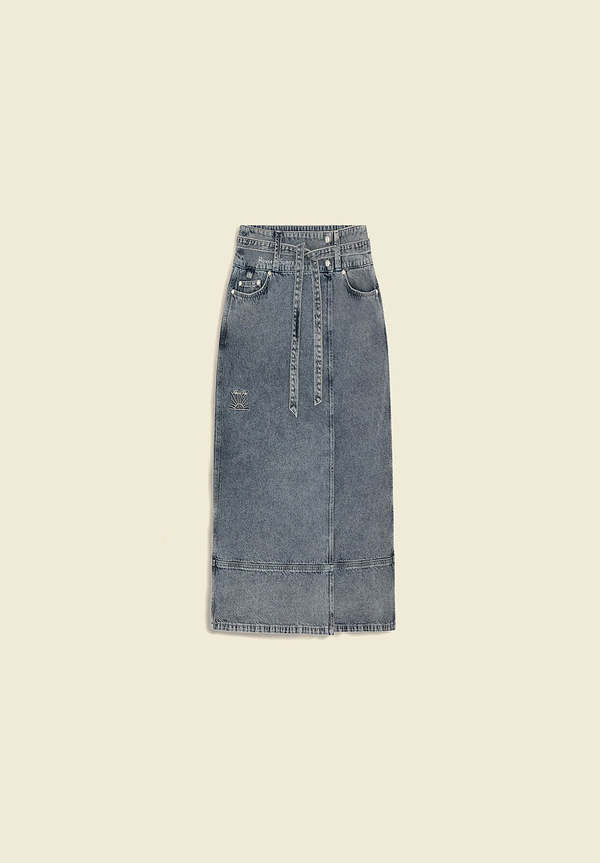 Low Rider Denim Skirt | Sunfade Denim