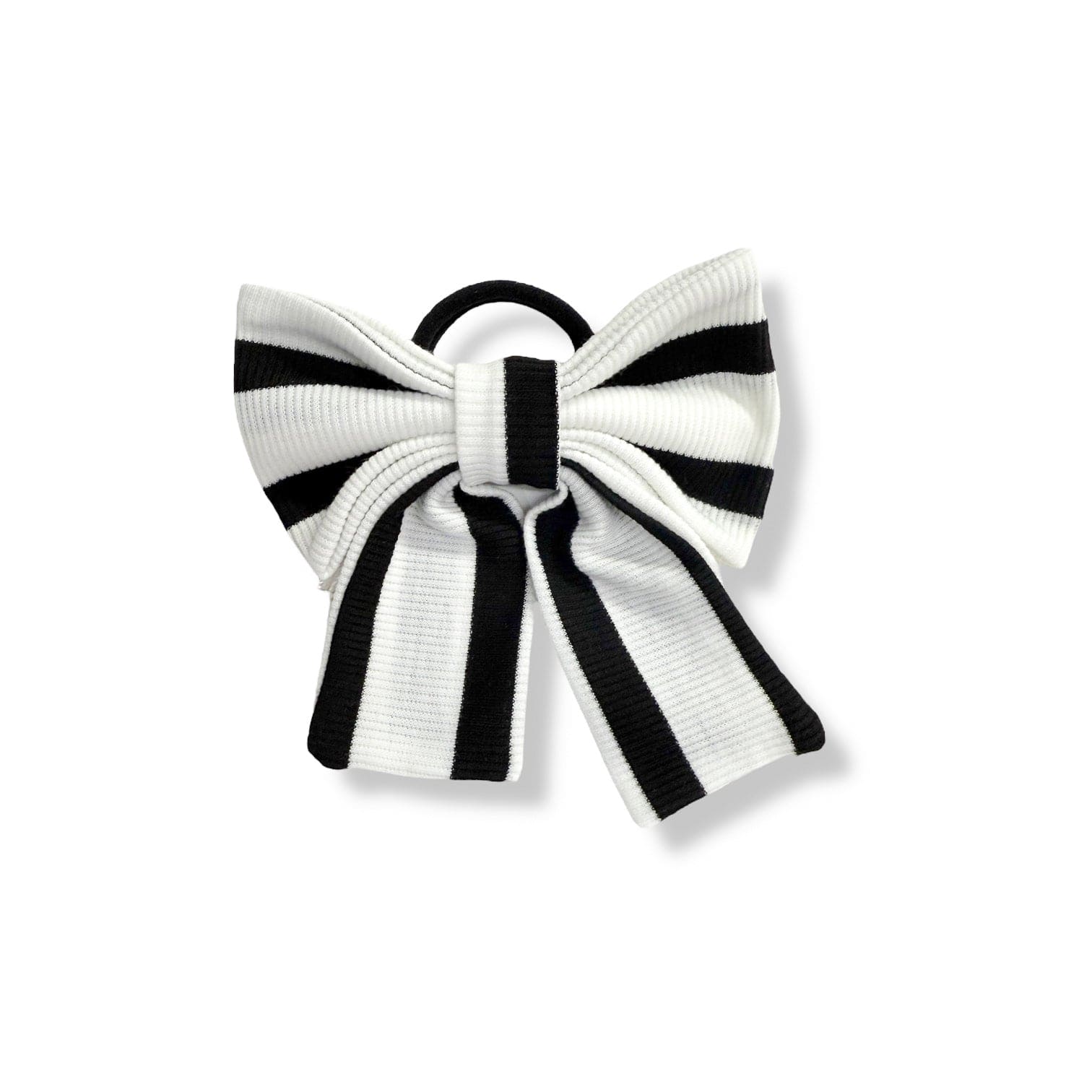 Monaco Black and White Hair Bow Scrunchie - Petite Maison Kids
