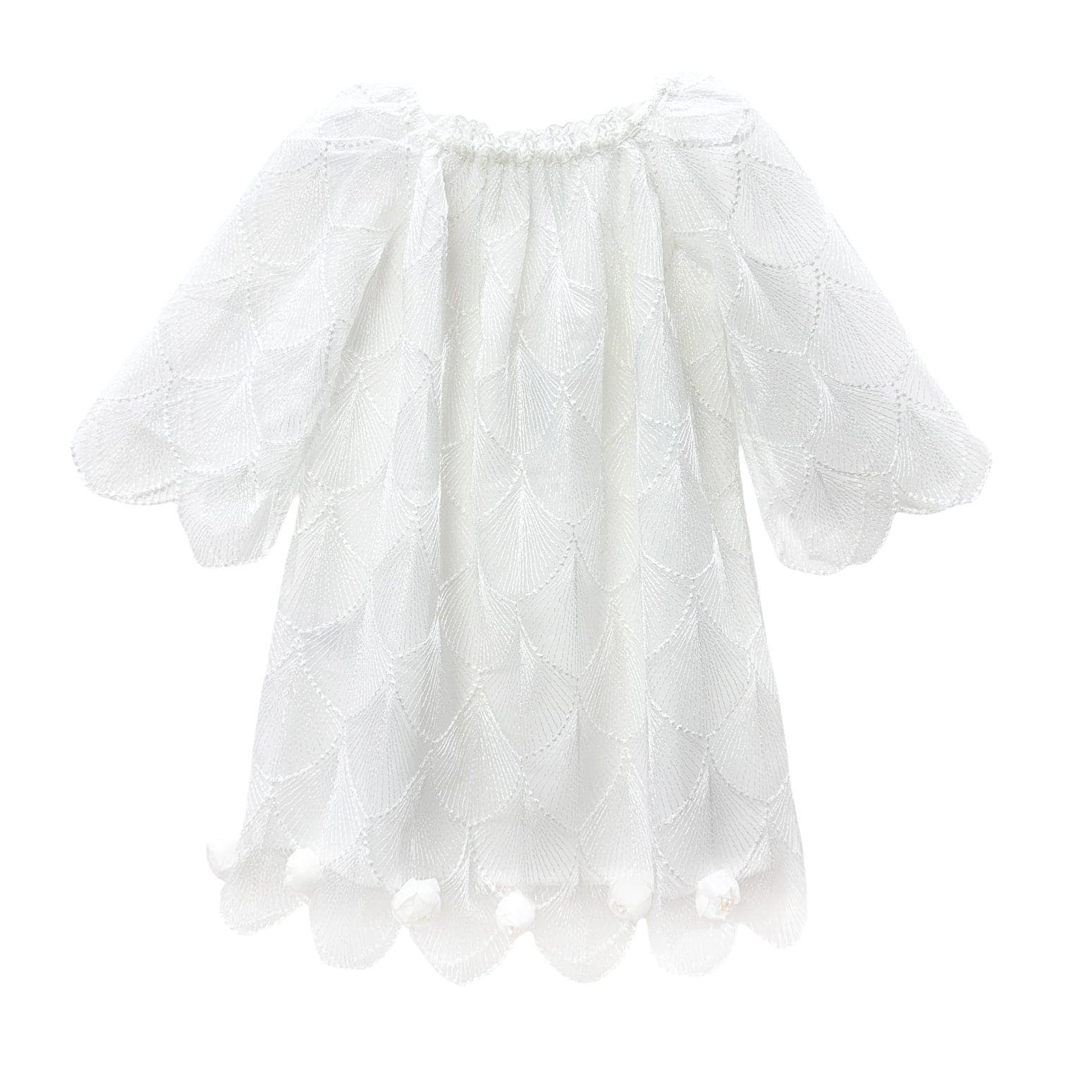 Faith White Scallop Dress - Petite Maison Kids