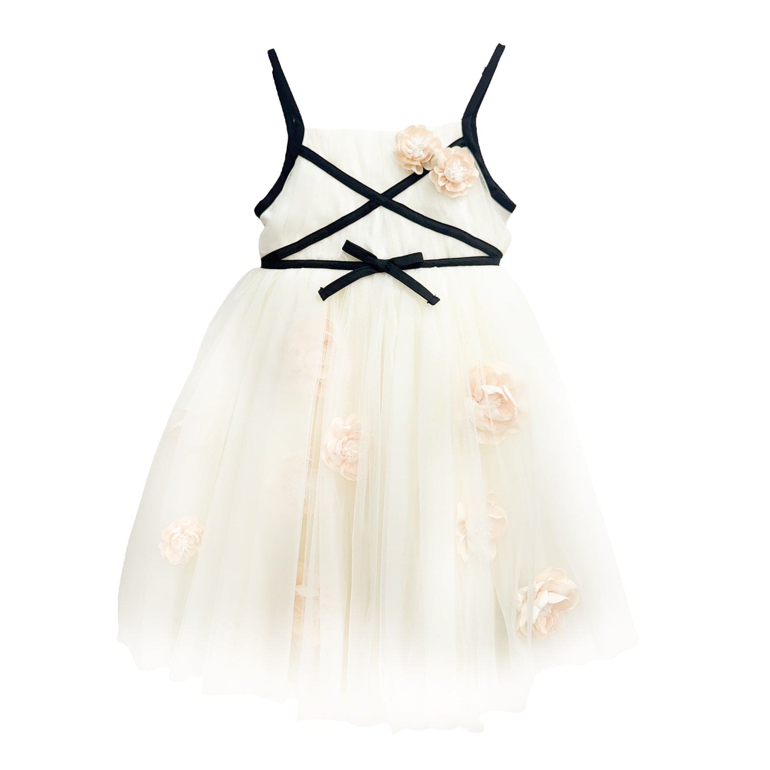 Giselle Ivory Criss-Cross Tulle Dress - Petite Maison Kids