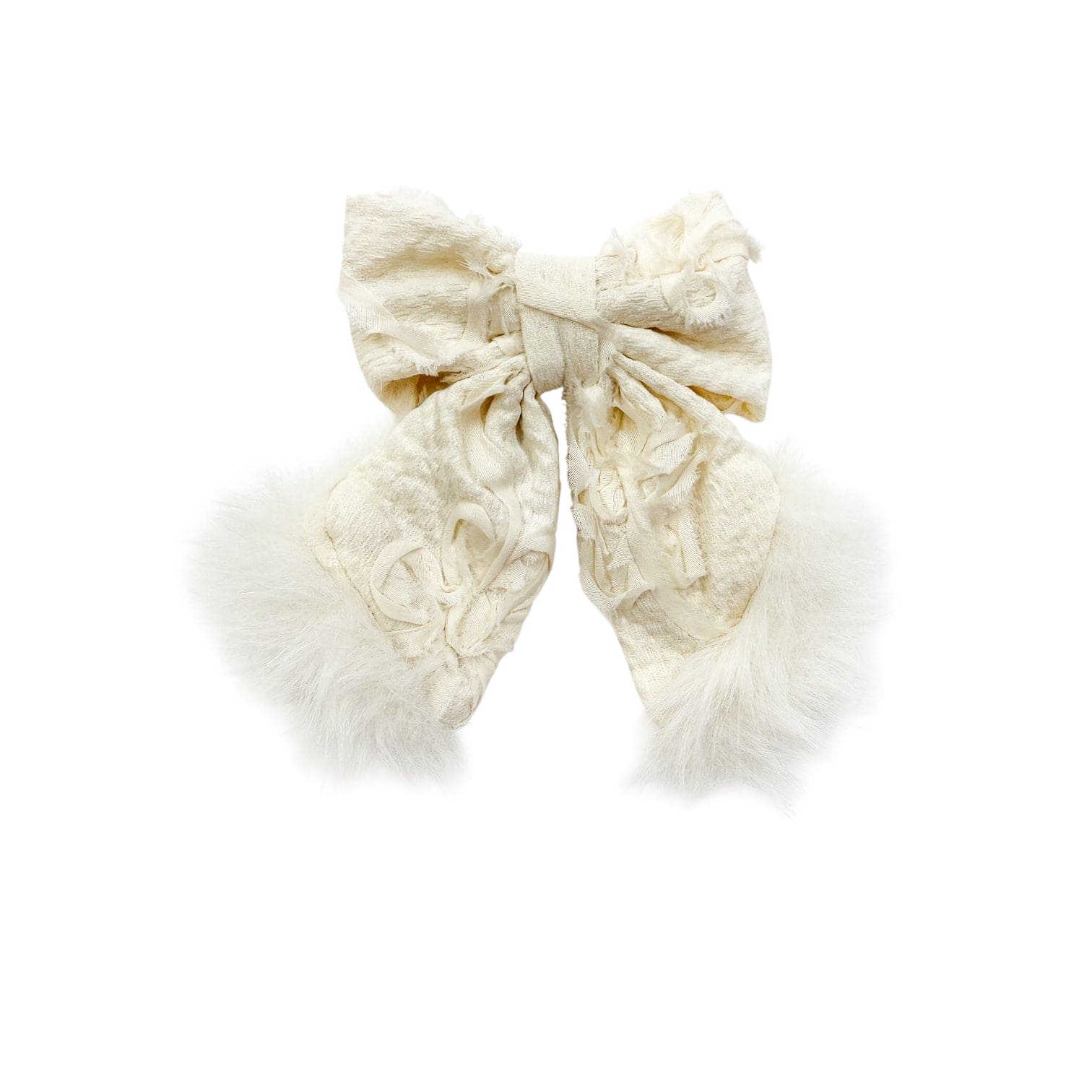 Ava Ivory Flower Hair Bow - Petite Maison Kids