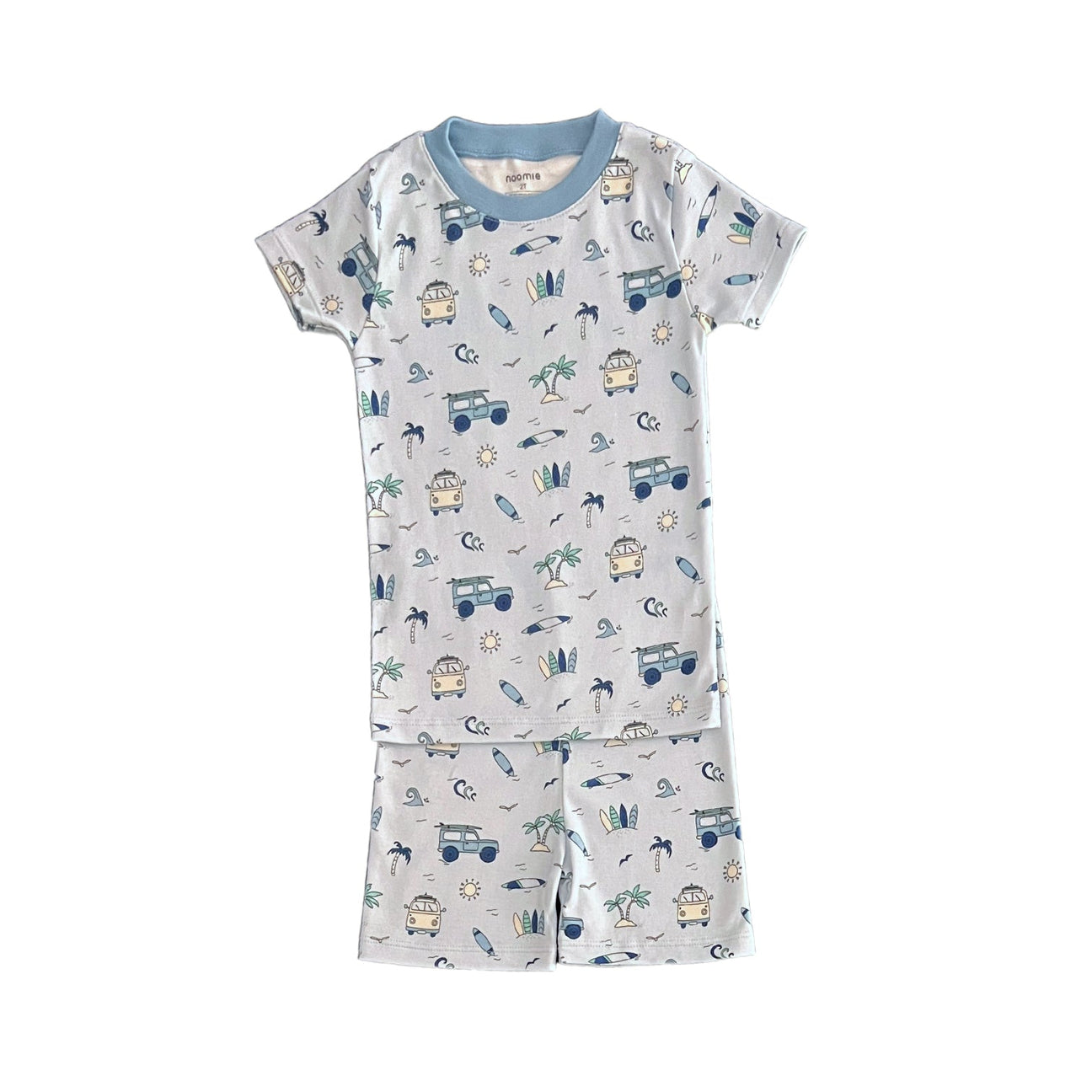 Two Piece Pj SS/shorts Let's Go Surfing
